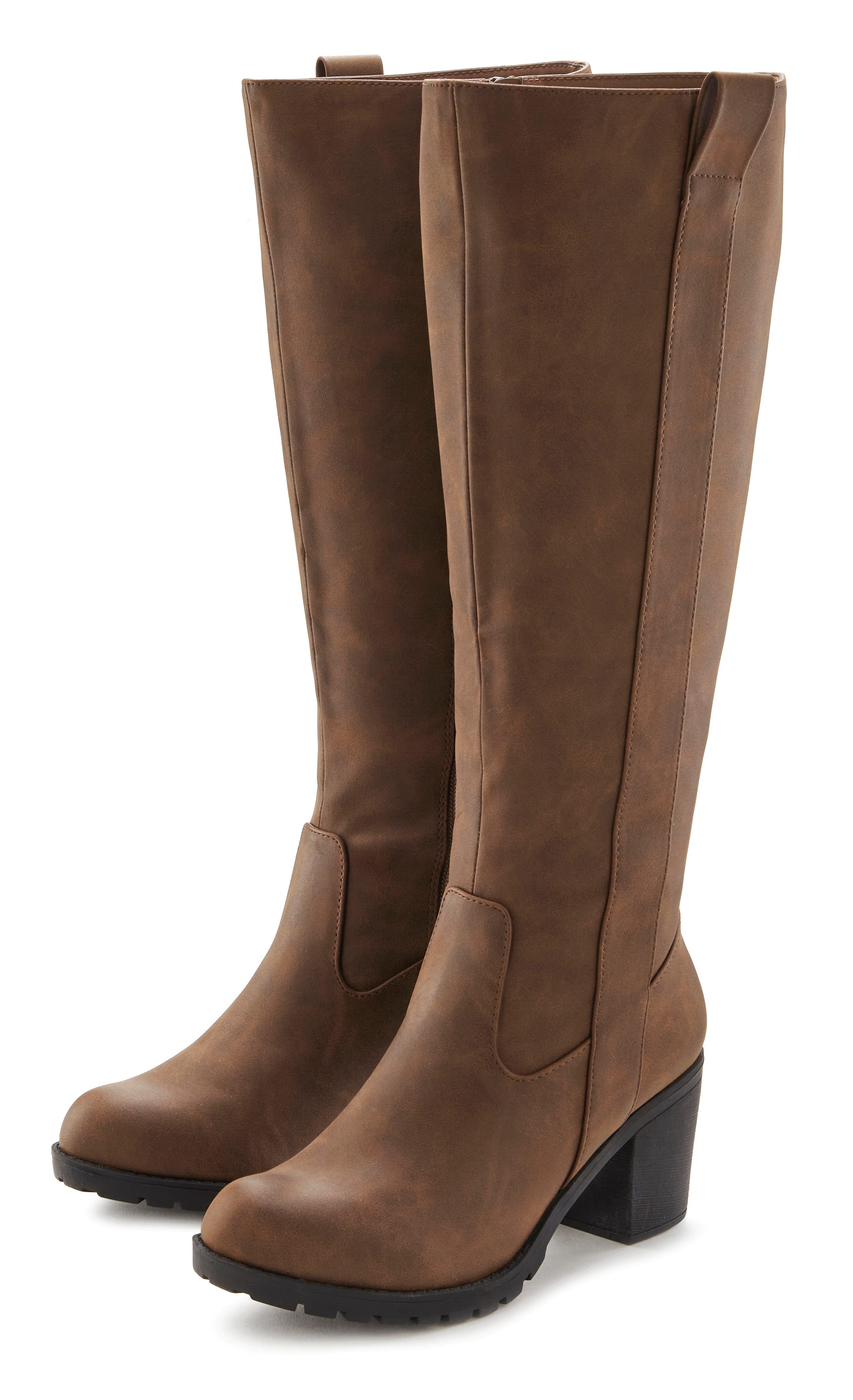 Lascana Laarzen met wijde schacht Laarzen, enkellaars, lange laars, blokhak, cowboystijl VEGAN
