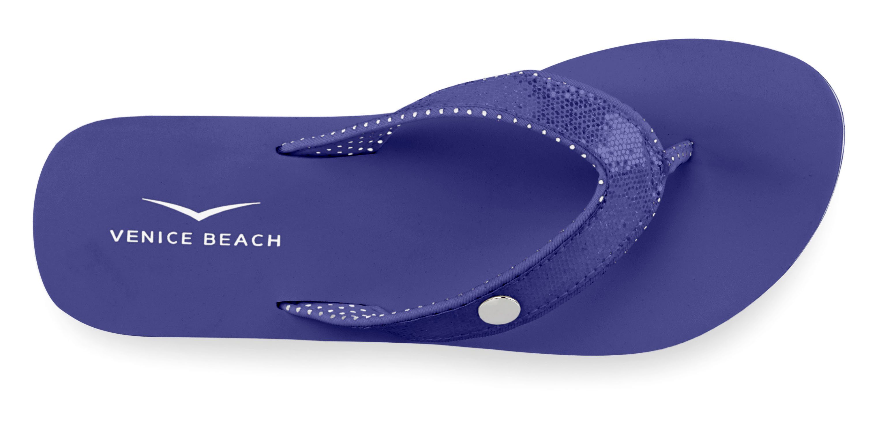 Venice Beach Badslippers Sandaal, pantoletten, badschoenen ultralicht met glitterband VEGAN