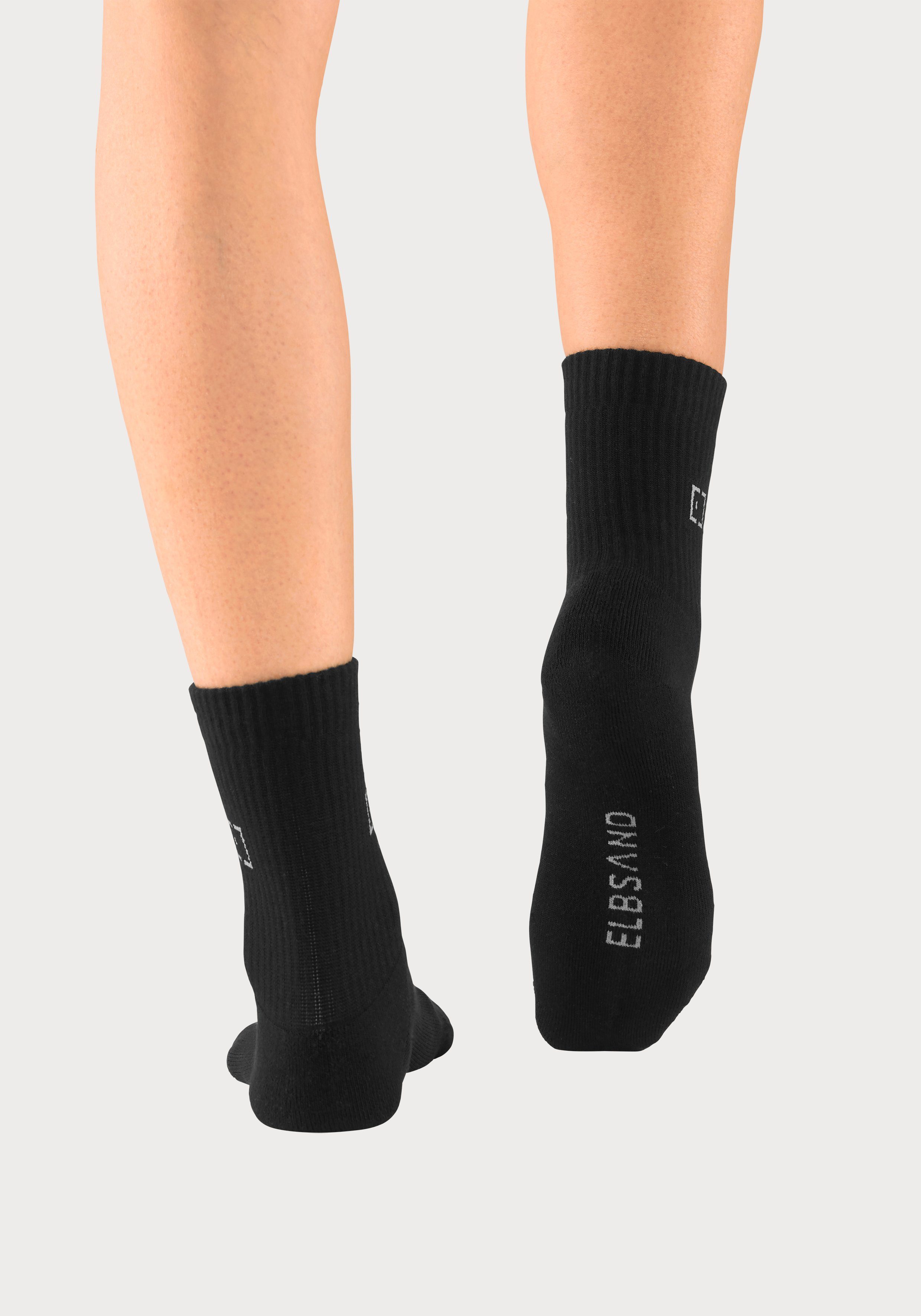 Elbsand Sokken met frotté en gebreid merklogo (set, 3 paar)