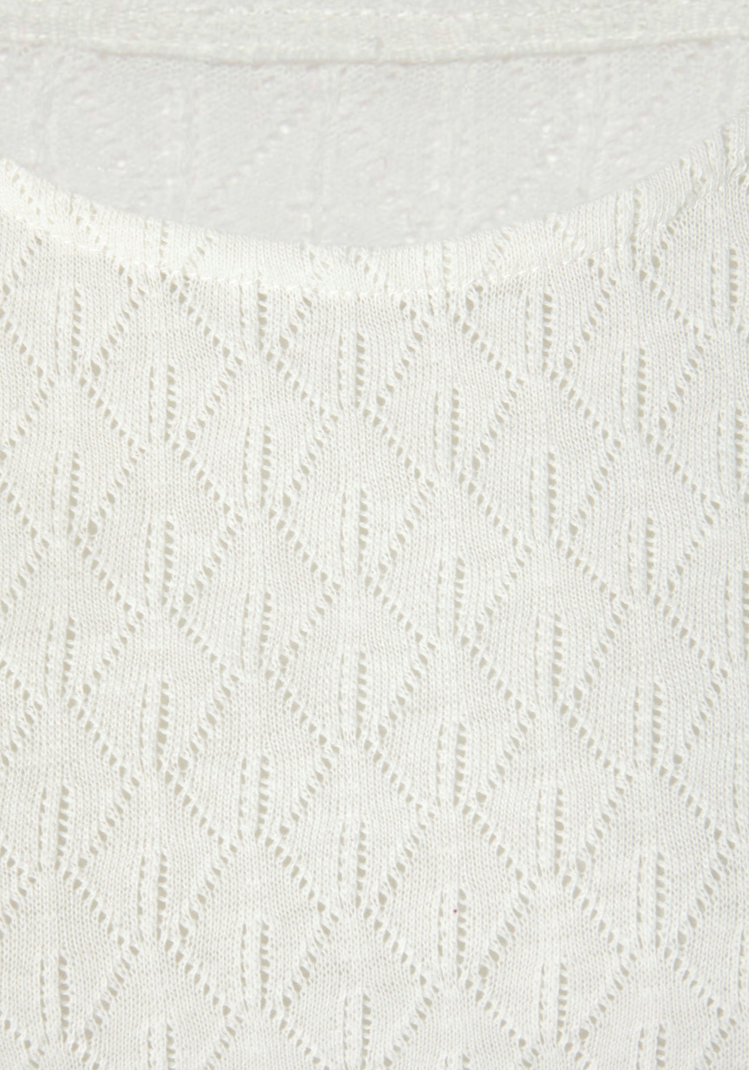 Vivance Shirt met lange mouwen Met modieus ajourpatroon (2-delig, Set van 2)