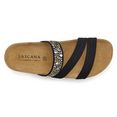 lascana slippers met stretchbanden en comfortabel kurkvoetbed en kleine sleehak zwart