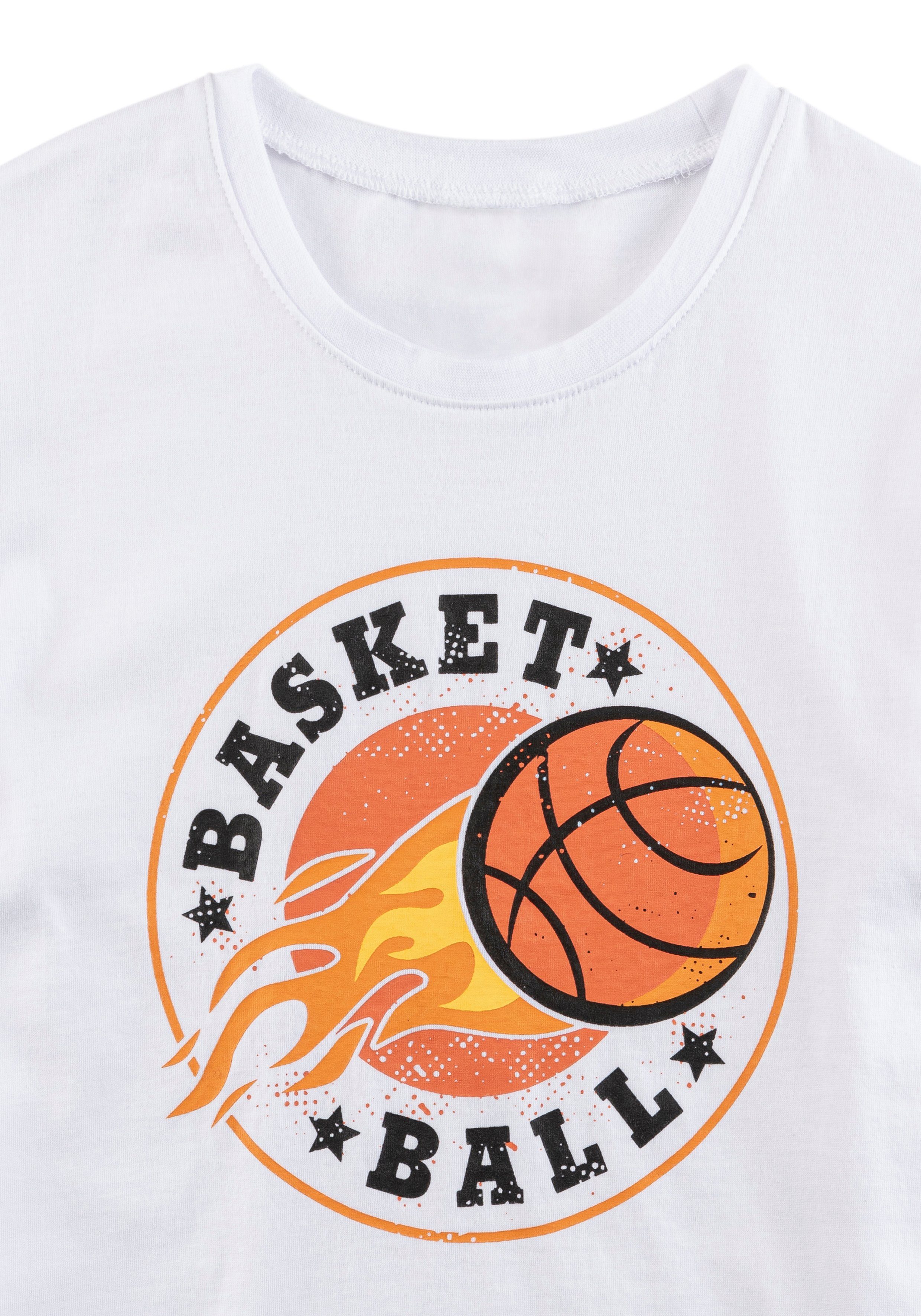 AUTHENTIC LE JOGGER Pyjama met basketbalprint (2-delig, 1 stuk)