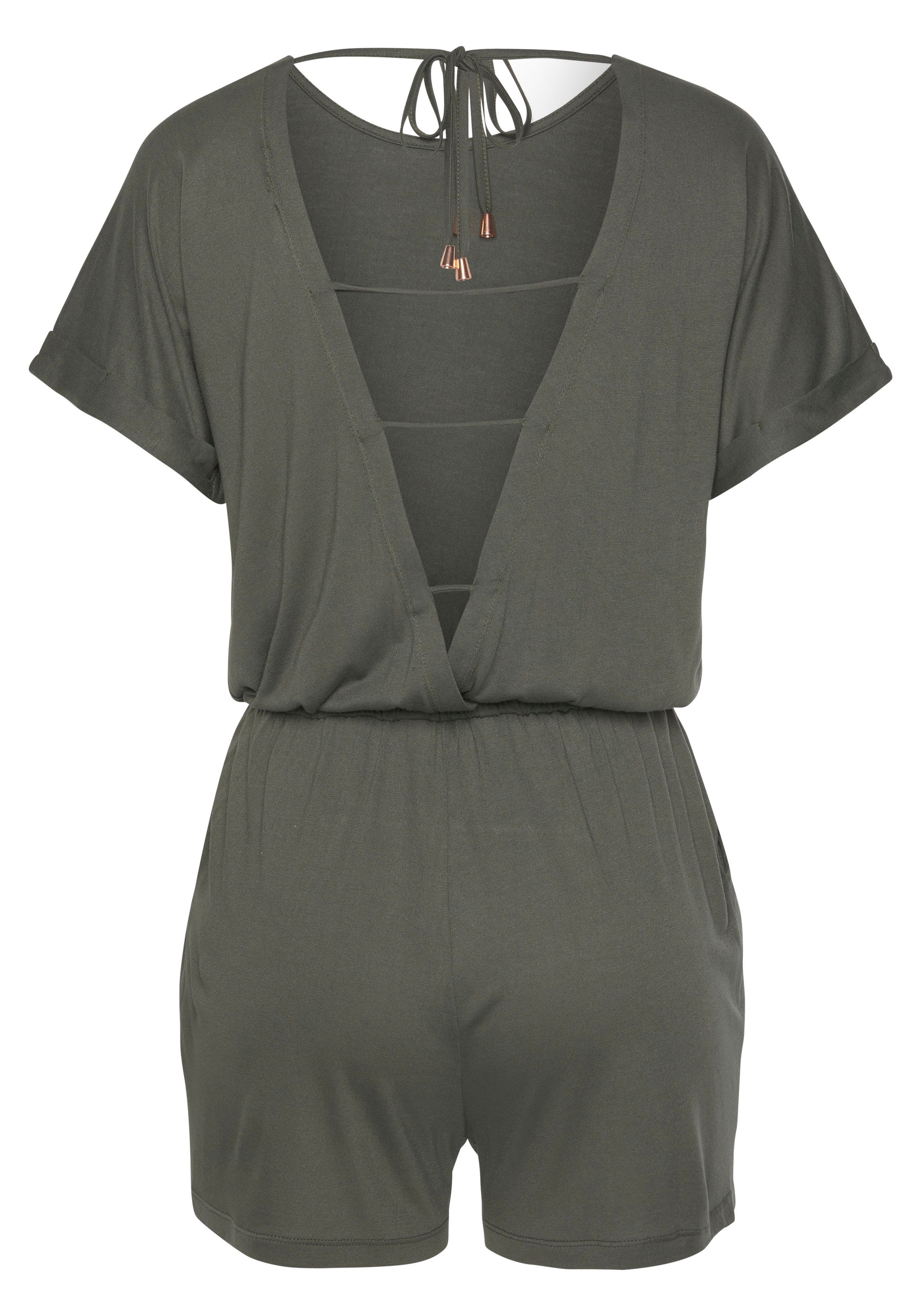 Lascana Korte jumpsuit met lage ruglijn