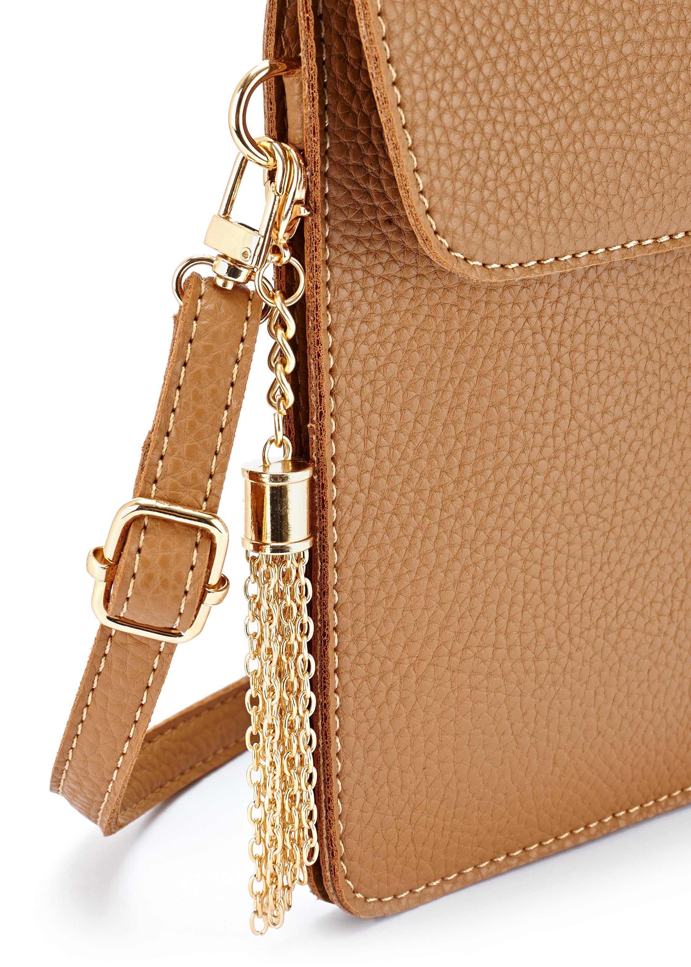 Lascana Schoudertas Gsm-tasje met kijkvenster, minibag, crossbody bag, vegan