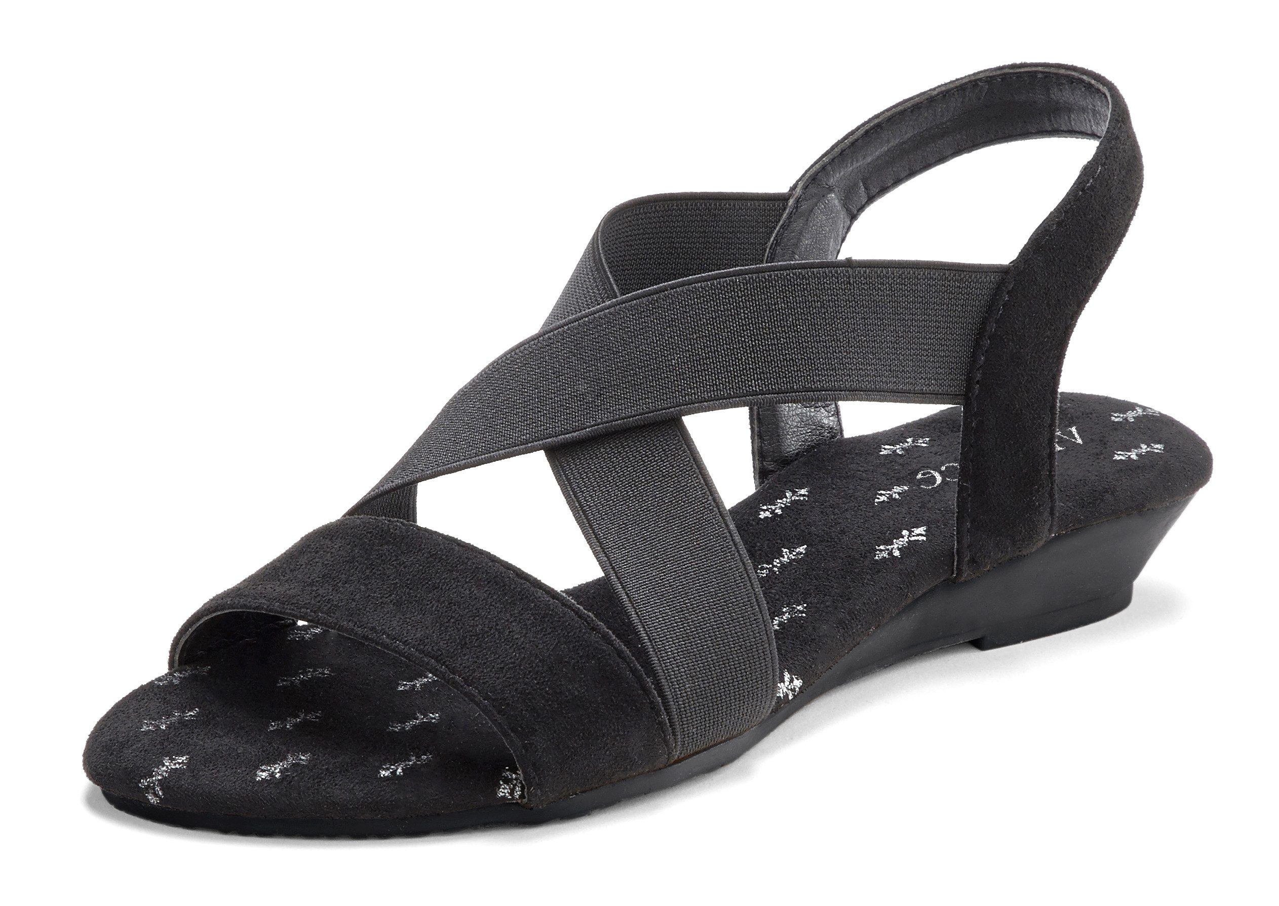 Vivance Sandaaltjes Zomerschoen Sandaal, zomerschoen met elastische bandjes en sleehak VEGAN