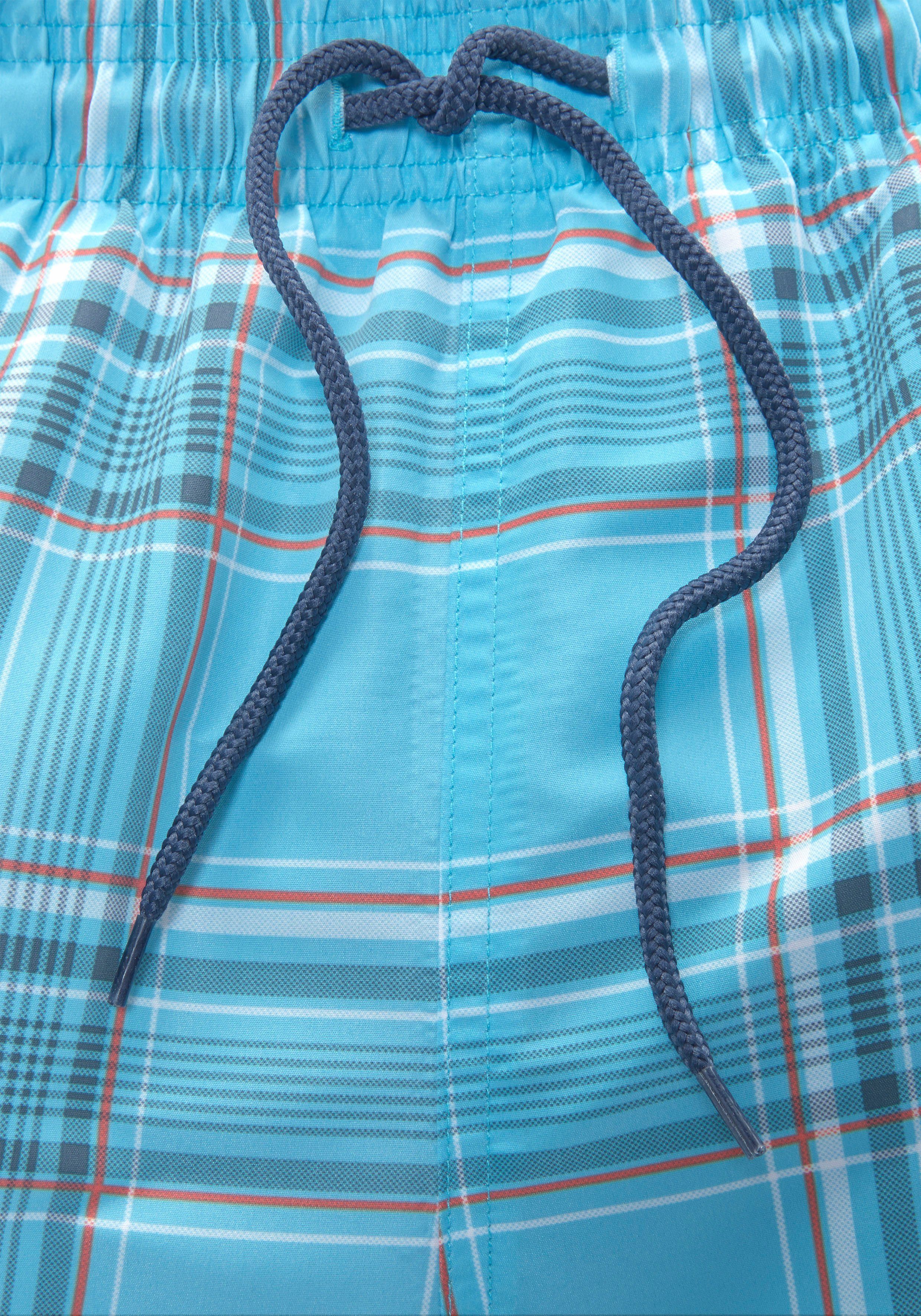 H.I.S Zwemshort Geruit met contrastkleurig koord