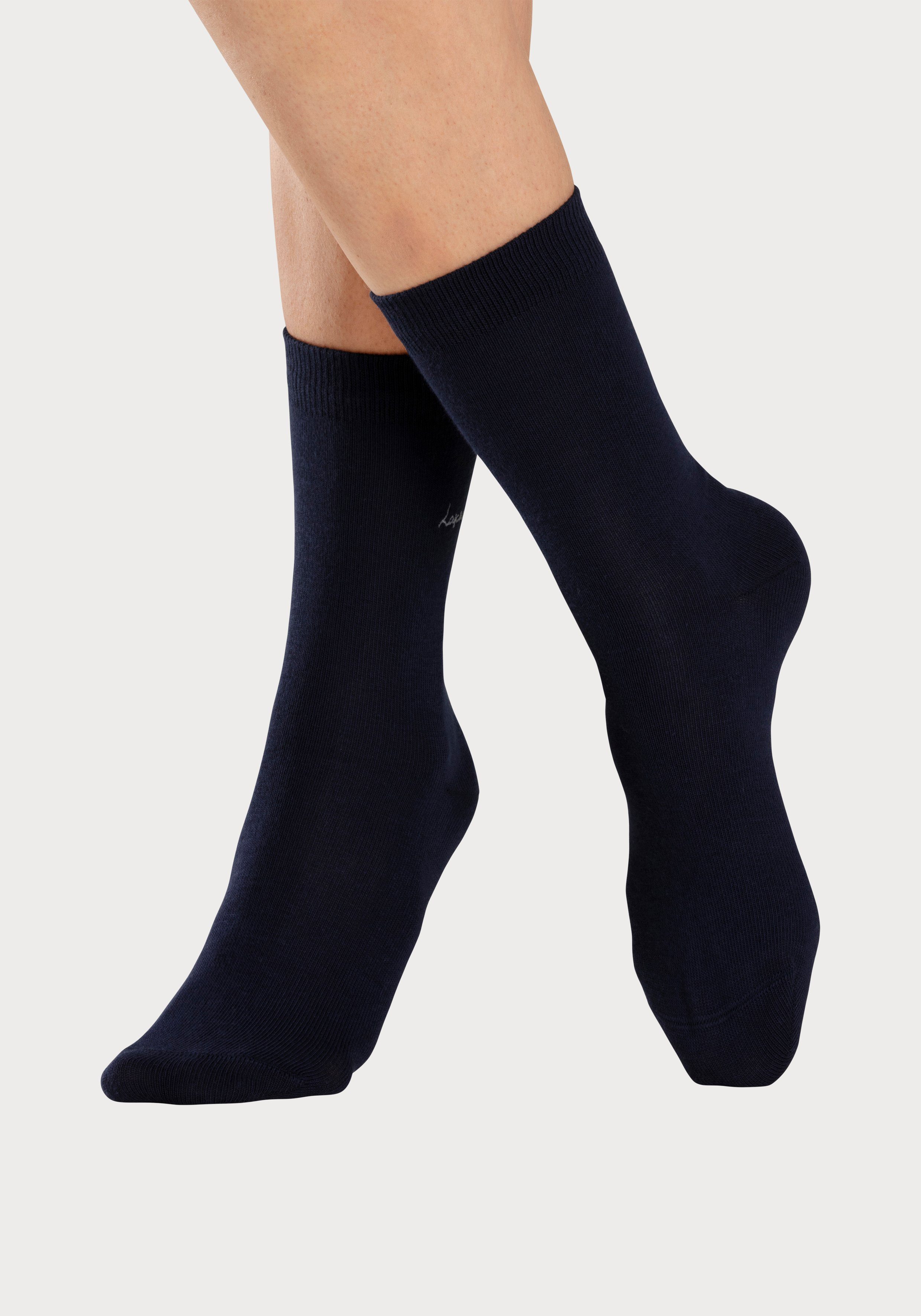 Lascana Basic sokken met hoogwaardig logoborduursel (box, 7 paar)