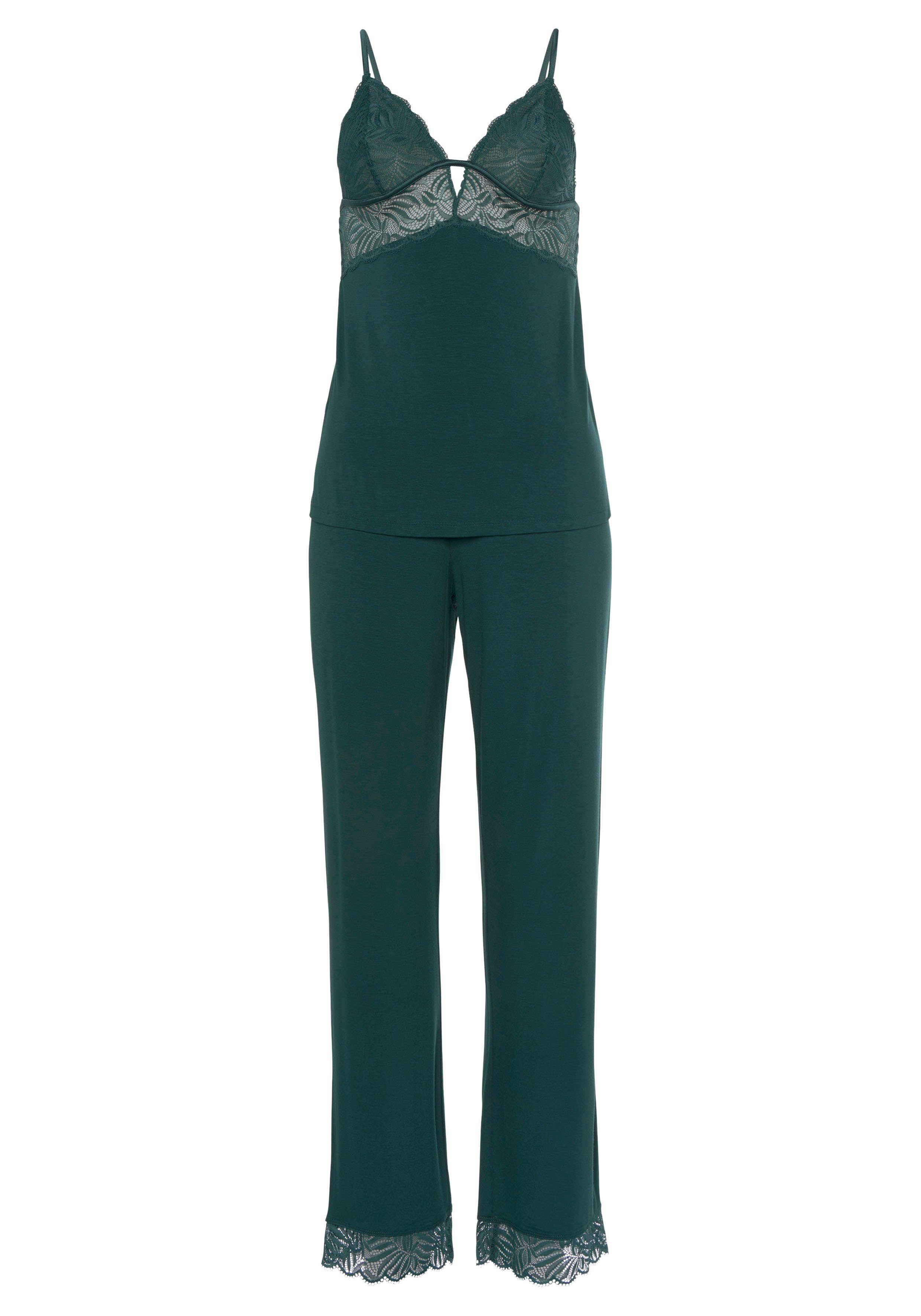 Lascana Pyjama met mooie kantdetails (set, 2-delig)