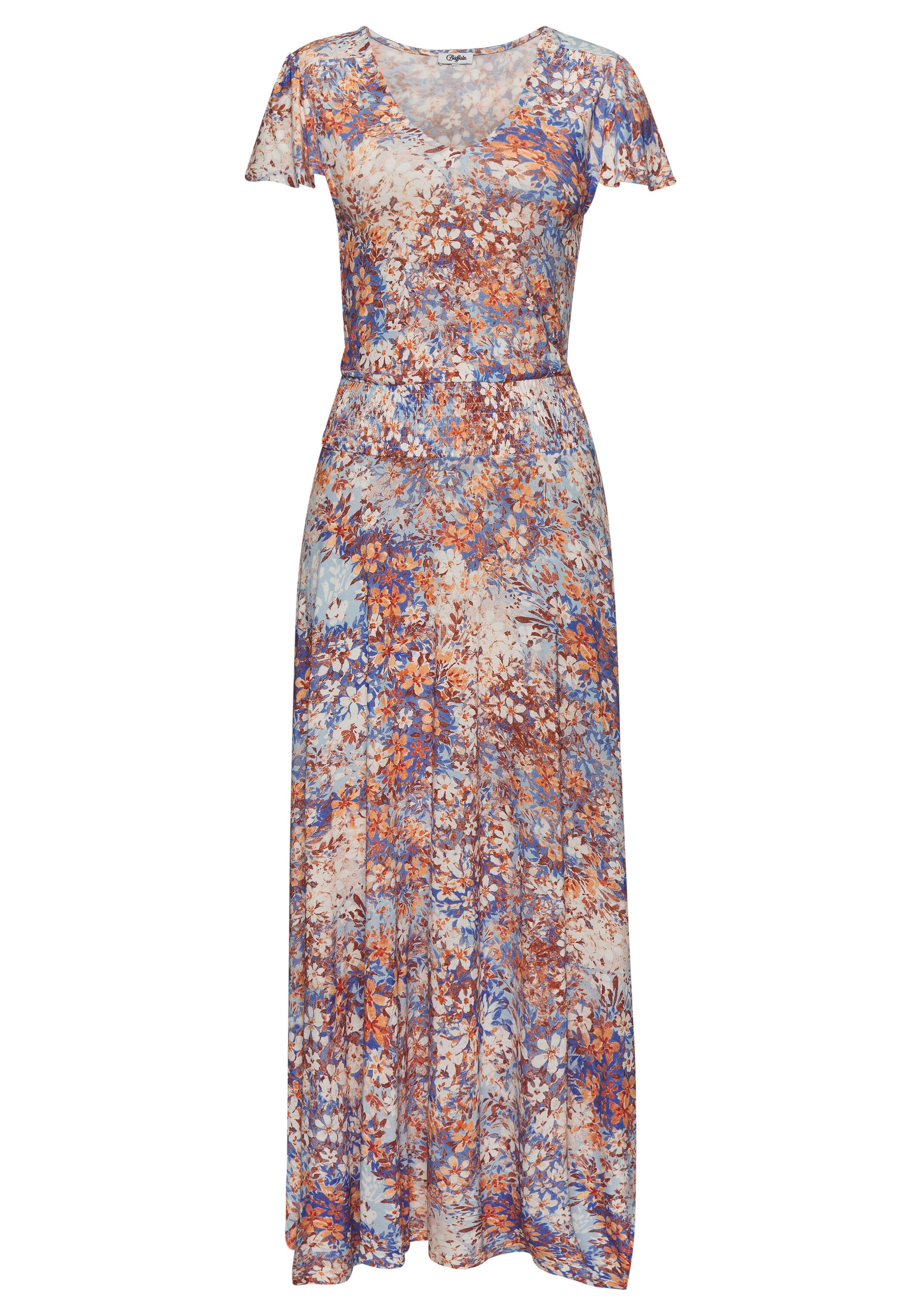 Buffalo Maxi-jurk met asymmetrisch vallende zoom, zomerjurk met alloverprint