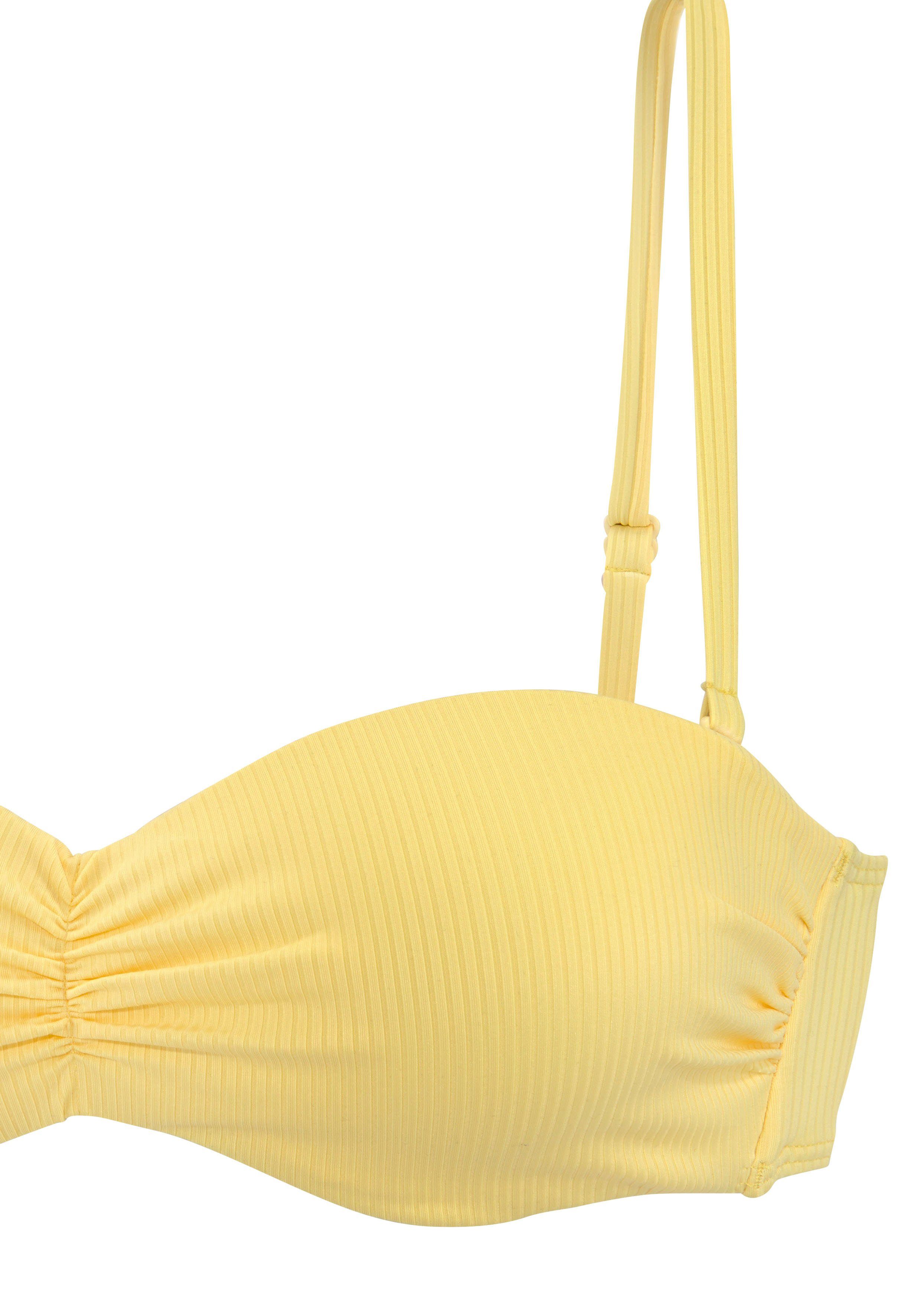 Venice Beach Bandeau-bikinitop Lucky van geribbelde structuurstof