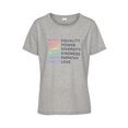 lascana t-shirt met pride-frontprint grijs