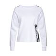 bench. sweater kort model met contraststrepen wit