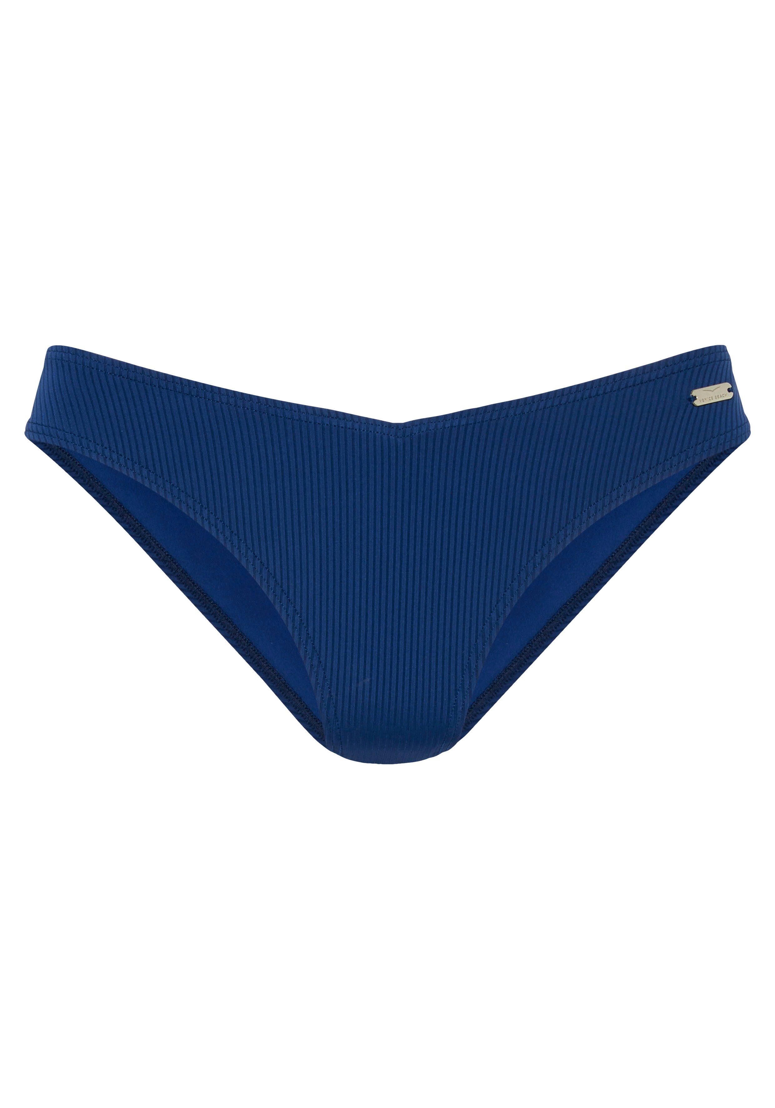 Venice Beach Bikinibroekje Lucky van geribbelde structuurstof bikini broekjes maat 34 blauw