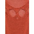 lascana gebreide trui met gedraaide details bij de hals rood
