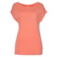 lascana shirt met korte mouwen in basic stijl oranje