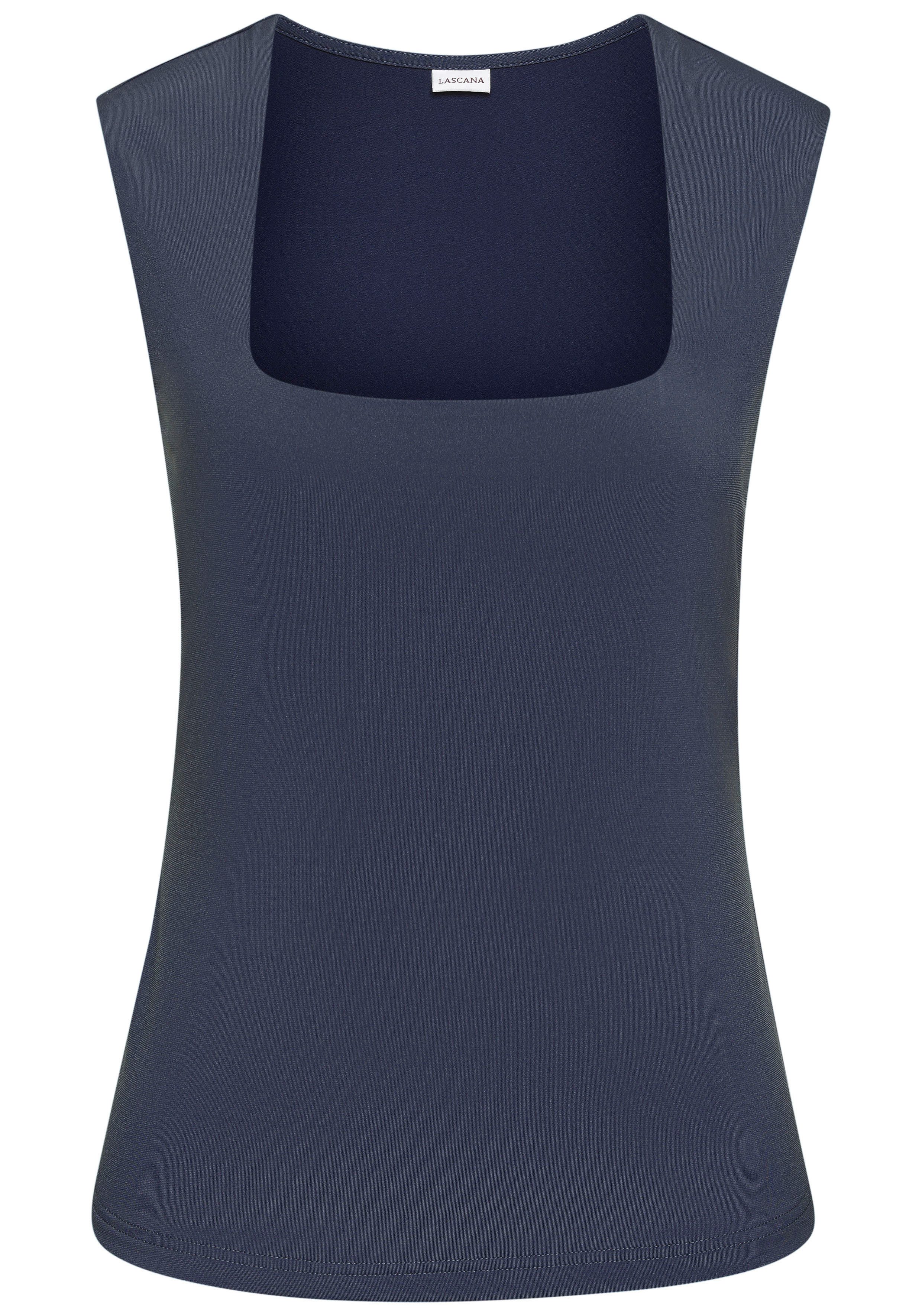 Lascana Tanktop van kreukvrij materiaal, elegant basis top met brede banden