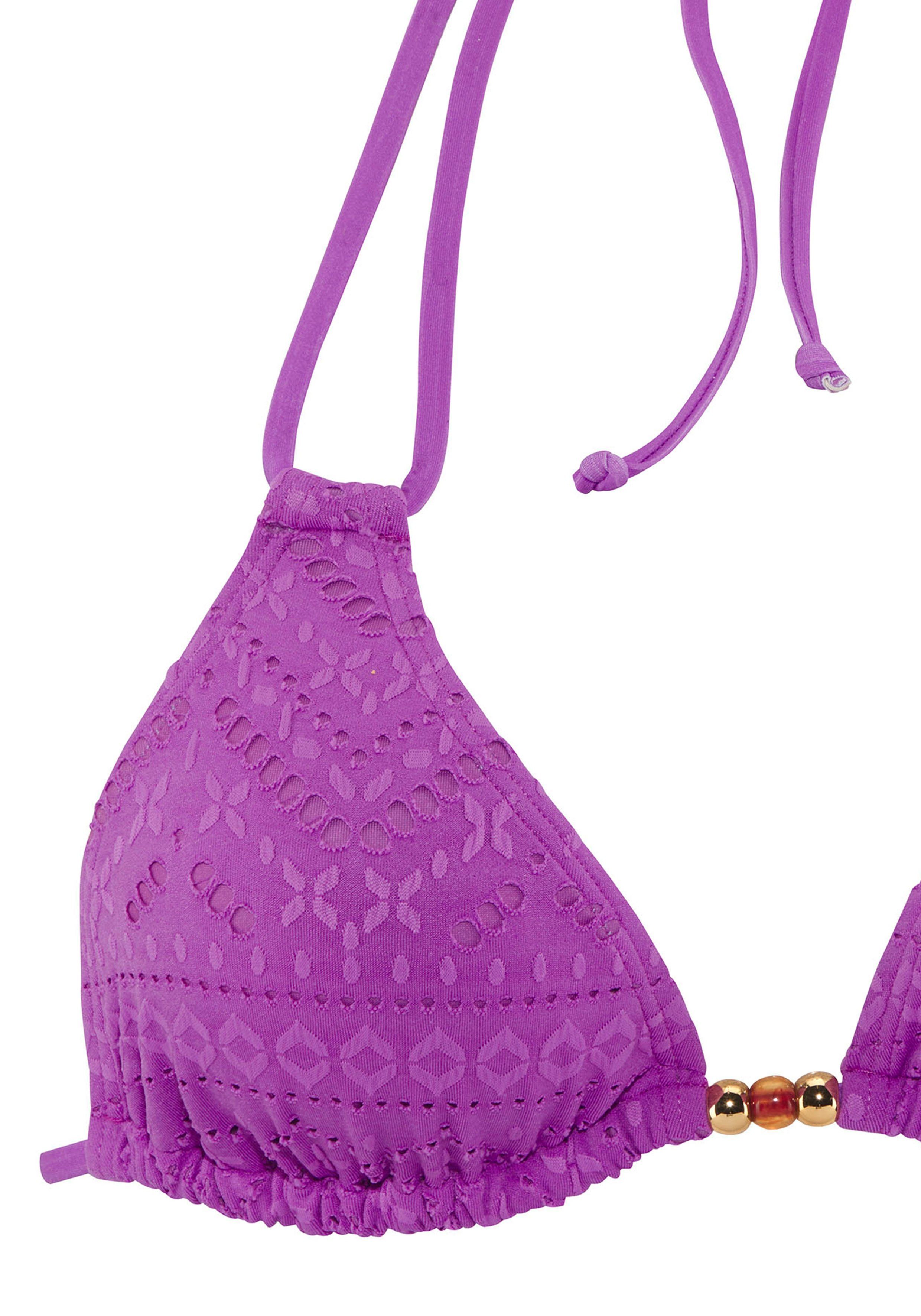 Lascana Triangel-bikinitop Omara met broderie anglaise