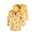 lascana shirt met 3-4-mouwen in modieuze blouse-look (set van 2) geel