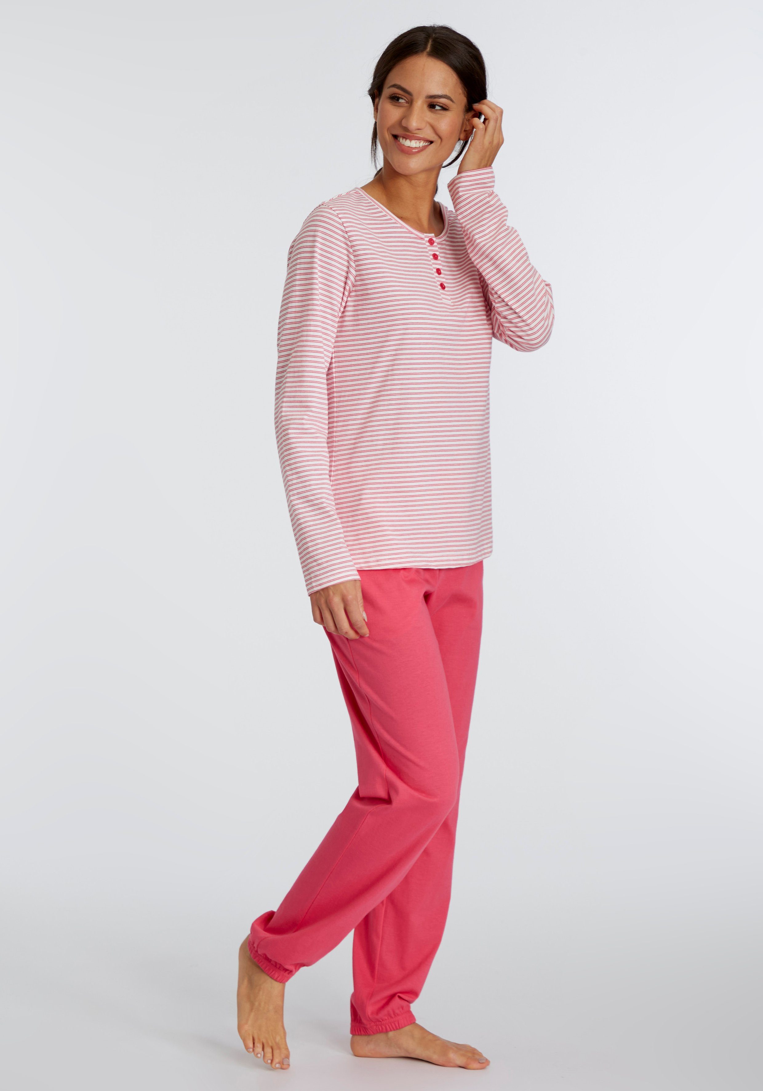 Vivance Dreams Pyjama met strepen van voorgeverfd garen (set, 2-delig)