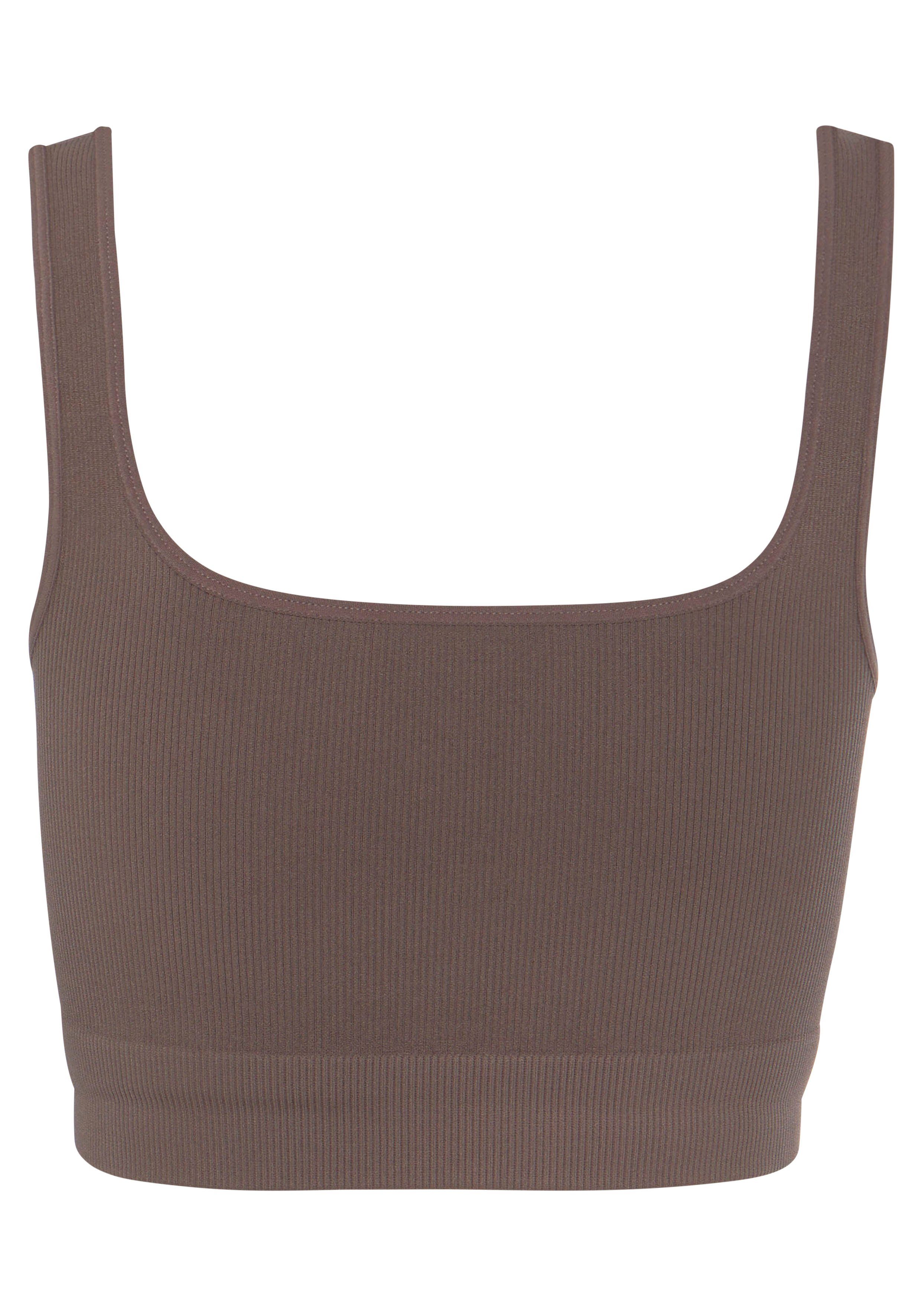 Lascana Crop-top - Seamless Top Naadloos top met ribstructuur