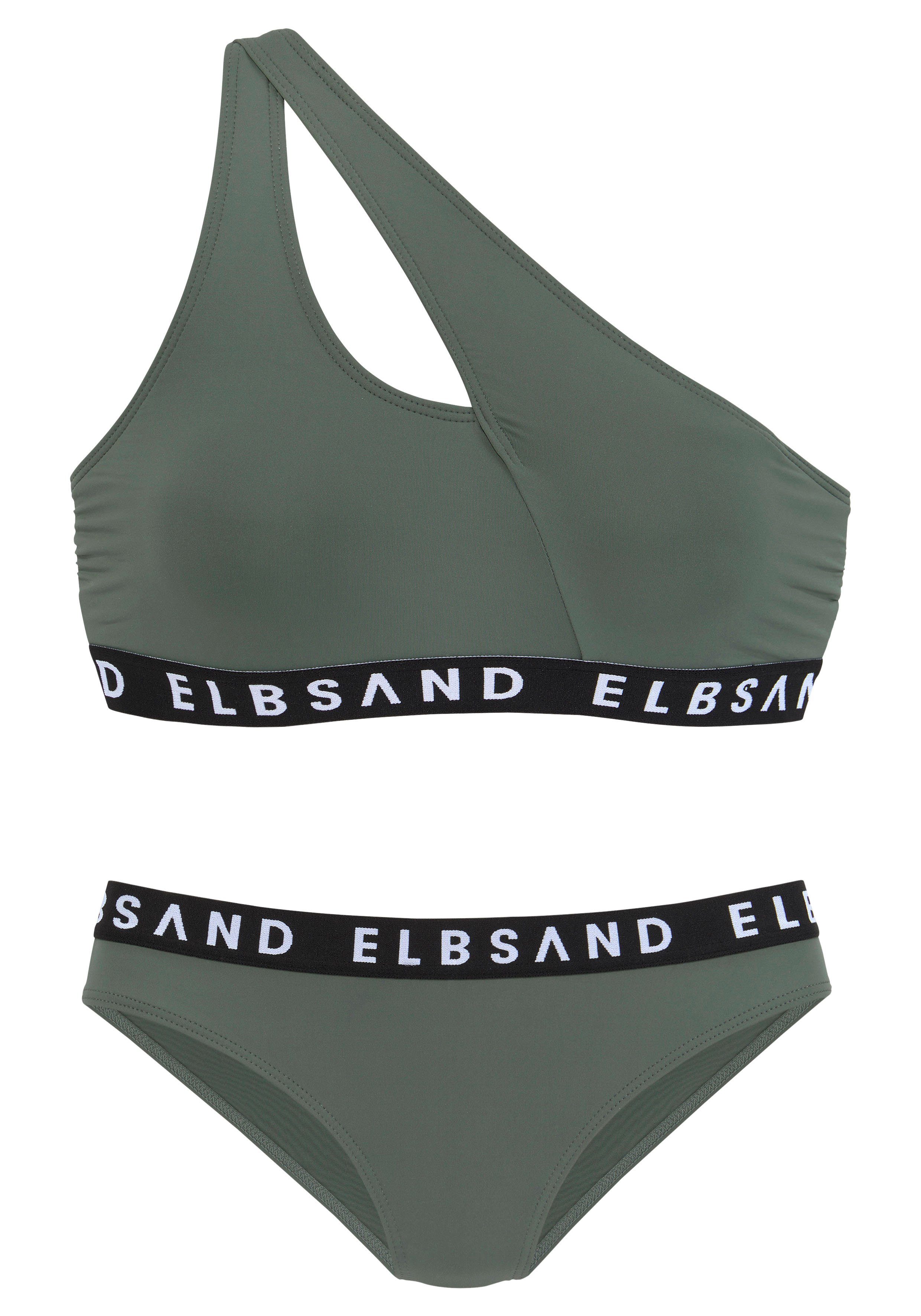 Elbsand Bustierbikini met merkopschriften in contrastkleur