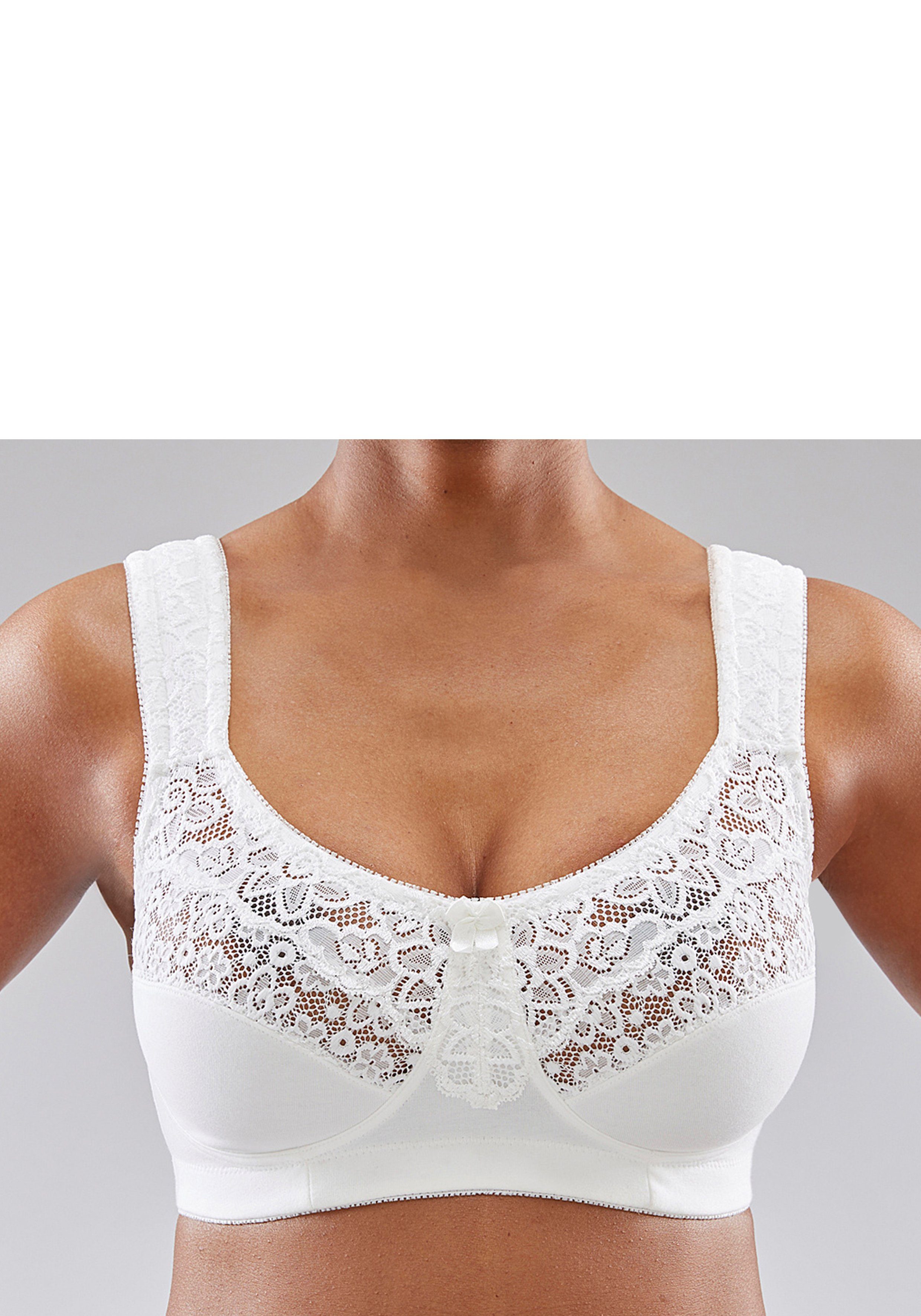 Petite fleur Steun-bh zonder beugels, met elegante kant, basic dessous (Set van 2)