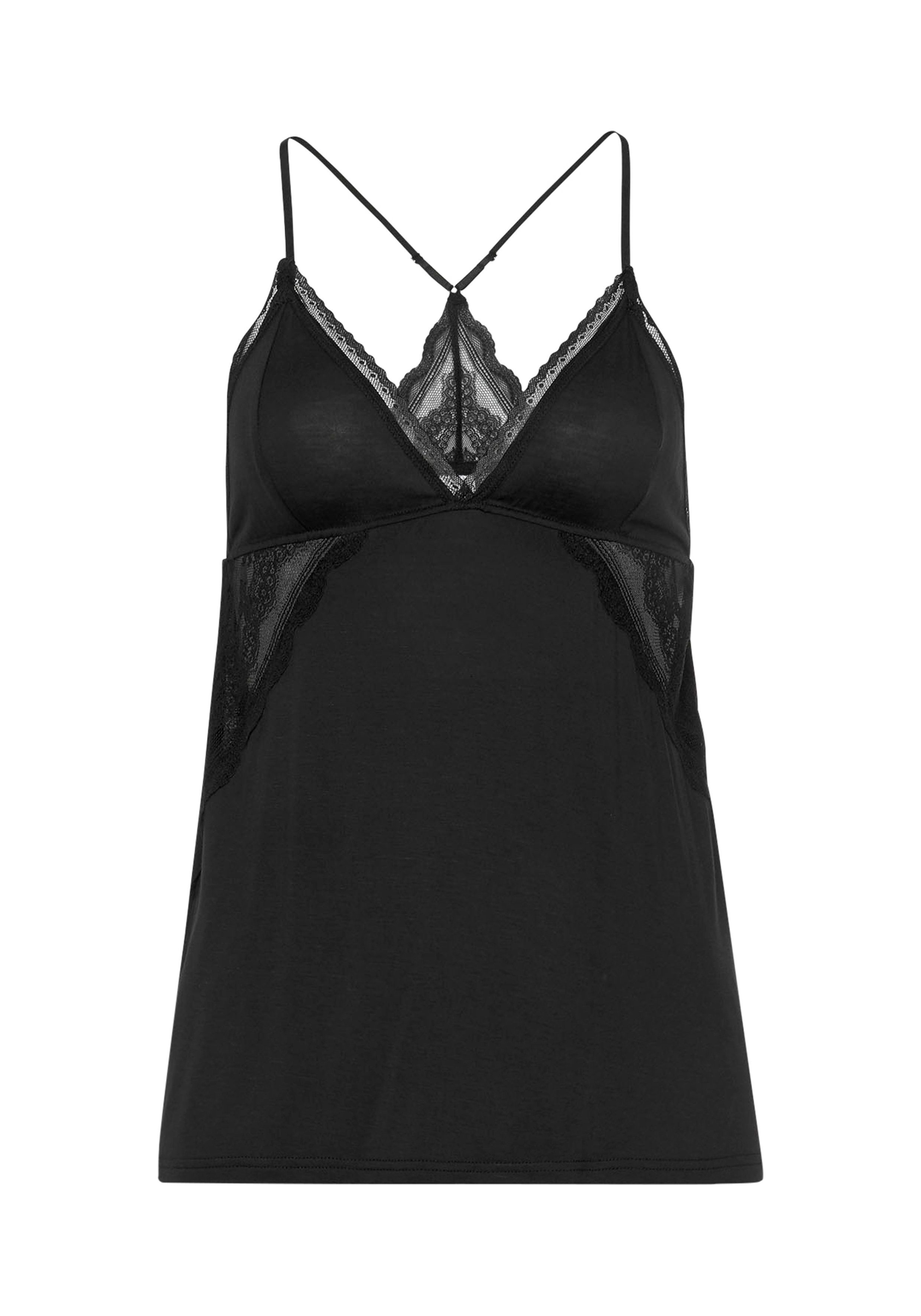 Lascana Babydolltop met fijne bandjes en transparante, kanten inzetten