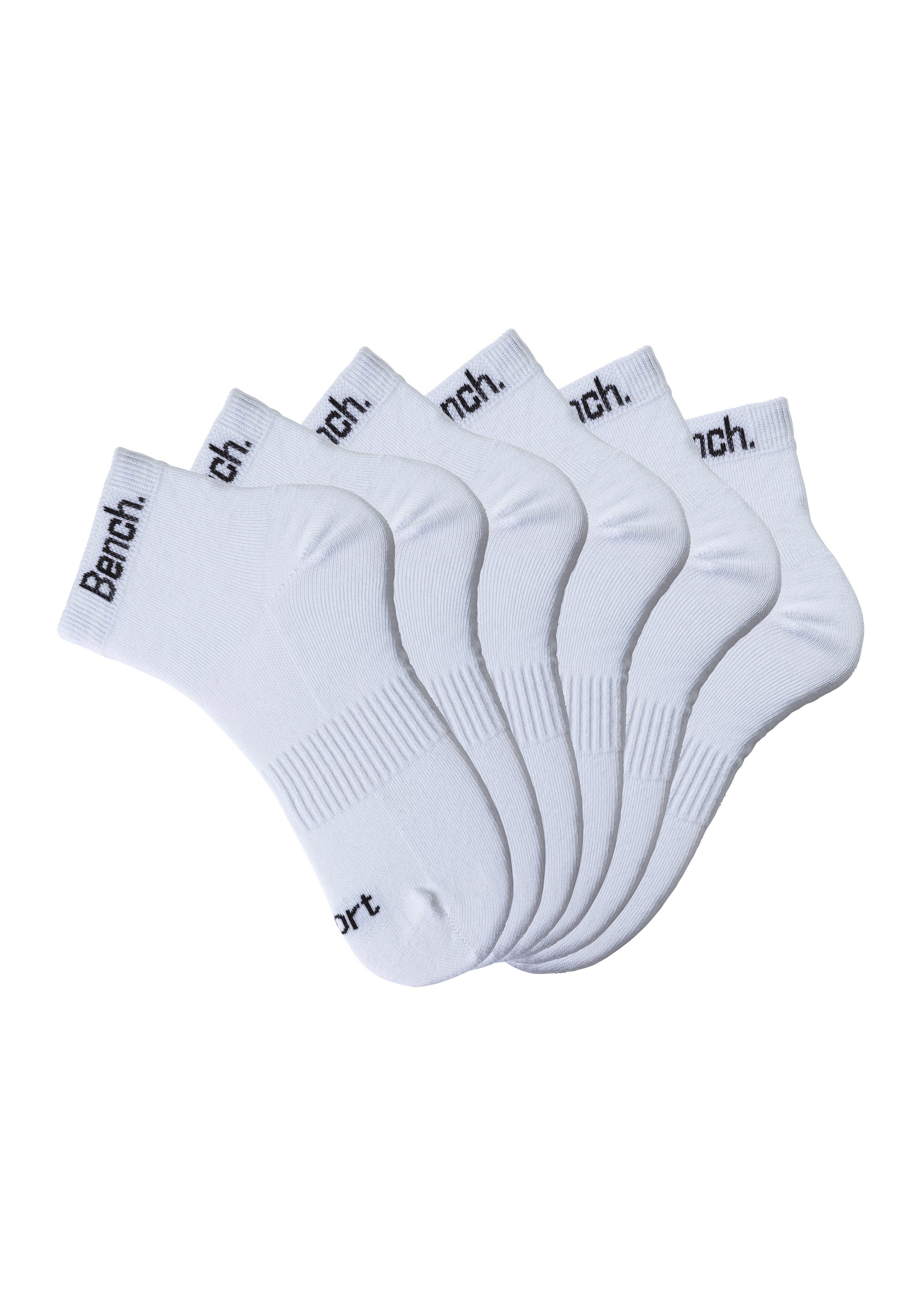 Bench. Sportsokken met antibacteriële vochtregulering (set, 6 paar) heren maat 35-38 wit