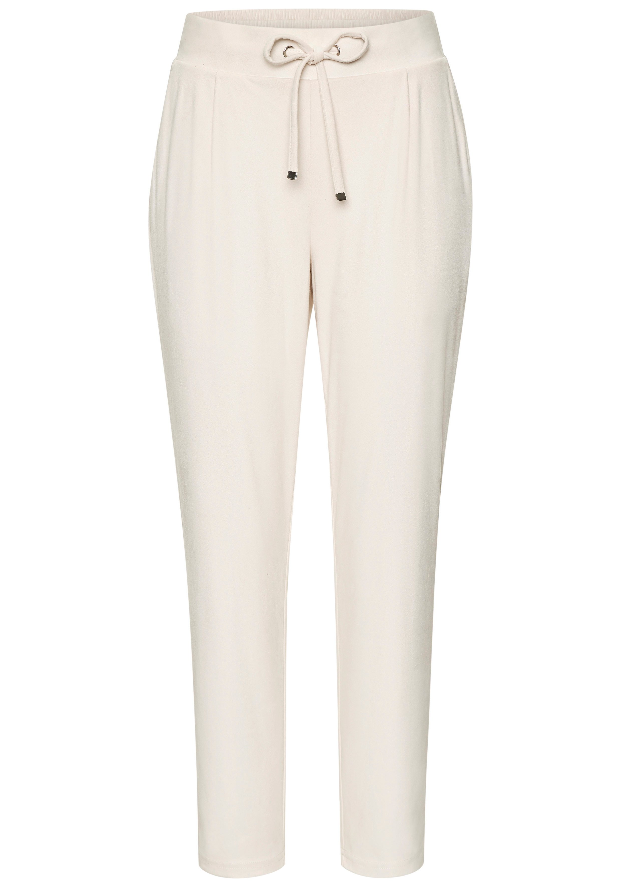 Lascana Comfortbroek van imitatie-suède met zakken, comfortabele stofbroek, elastische tailleband