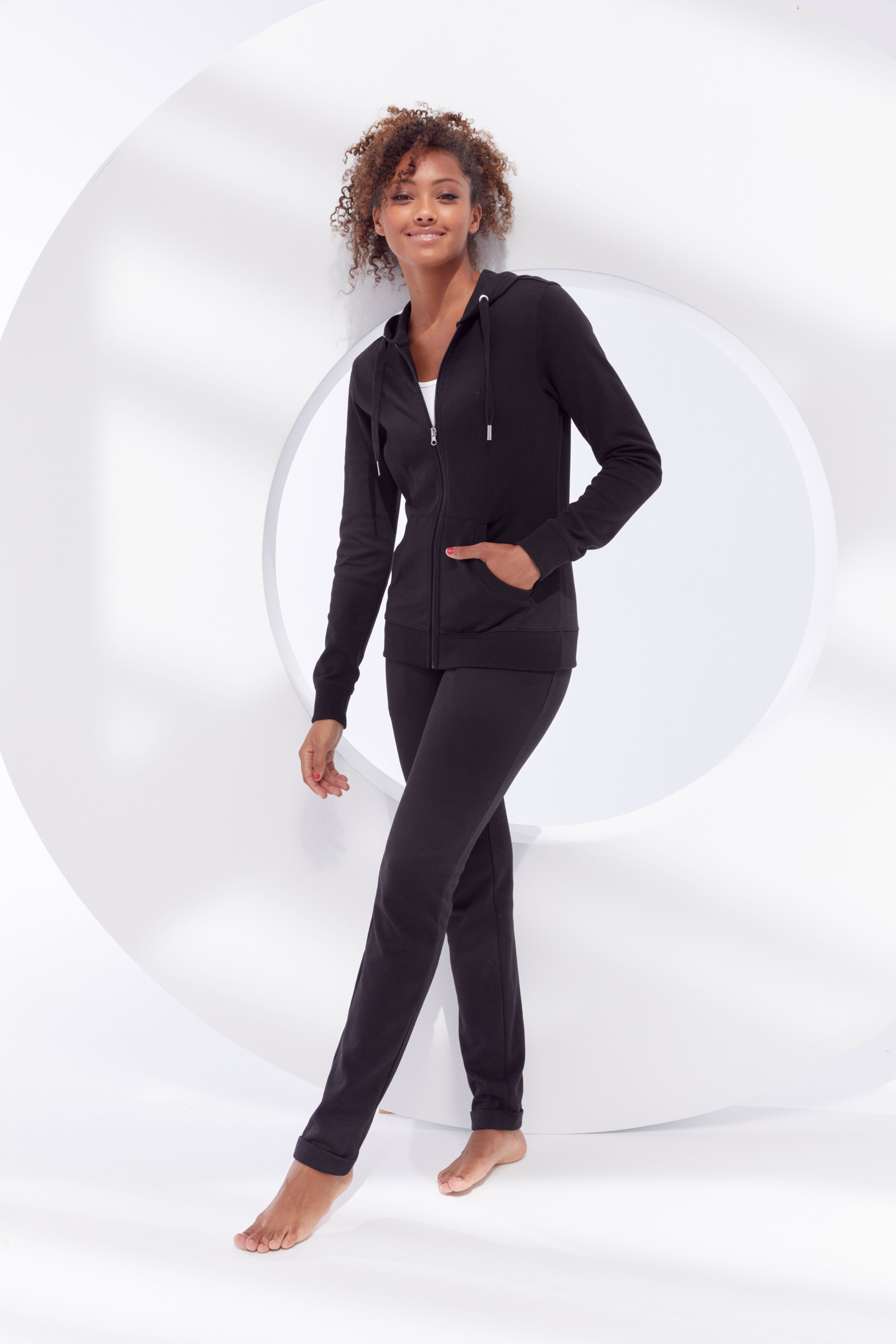 H.I.S Sweatbroek / relaxbroek / sweatbroek Slipbroek met kleine omslag aan de zoom, loungewear