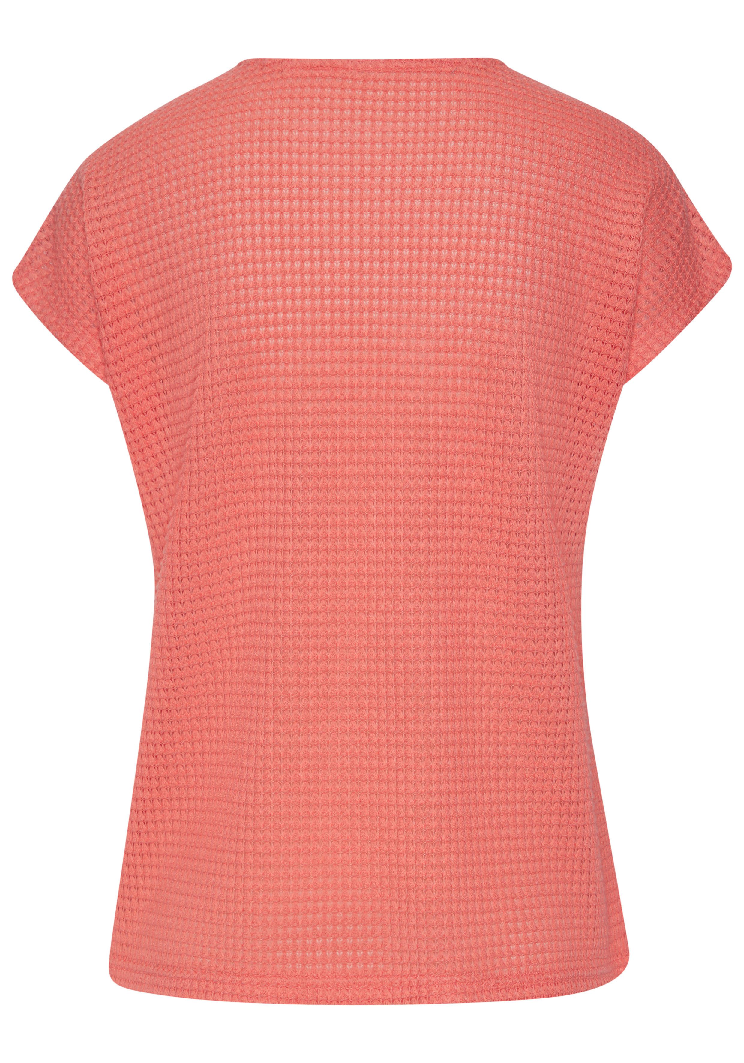 Vivance Shirt met korte mouwen Met modieuze wafelstructuur van kreukvrije breikwaliteit (Set van 2)