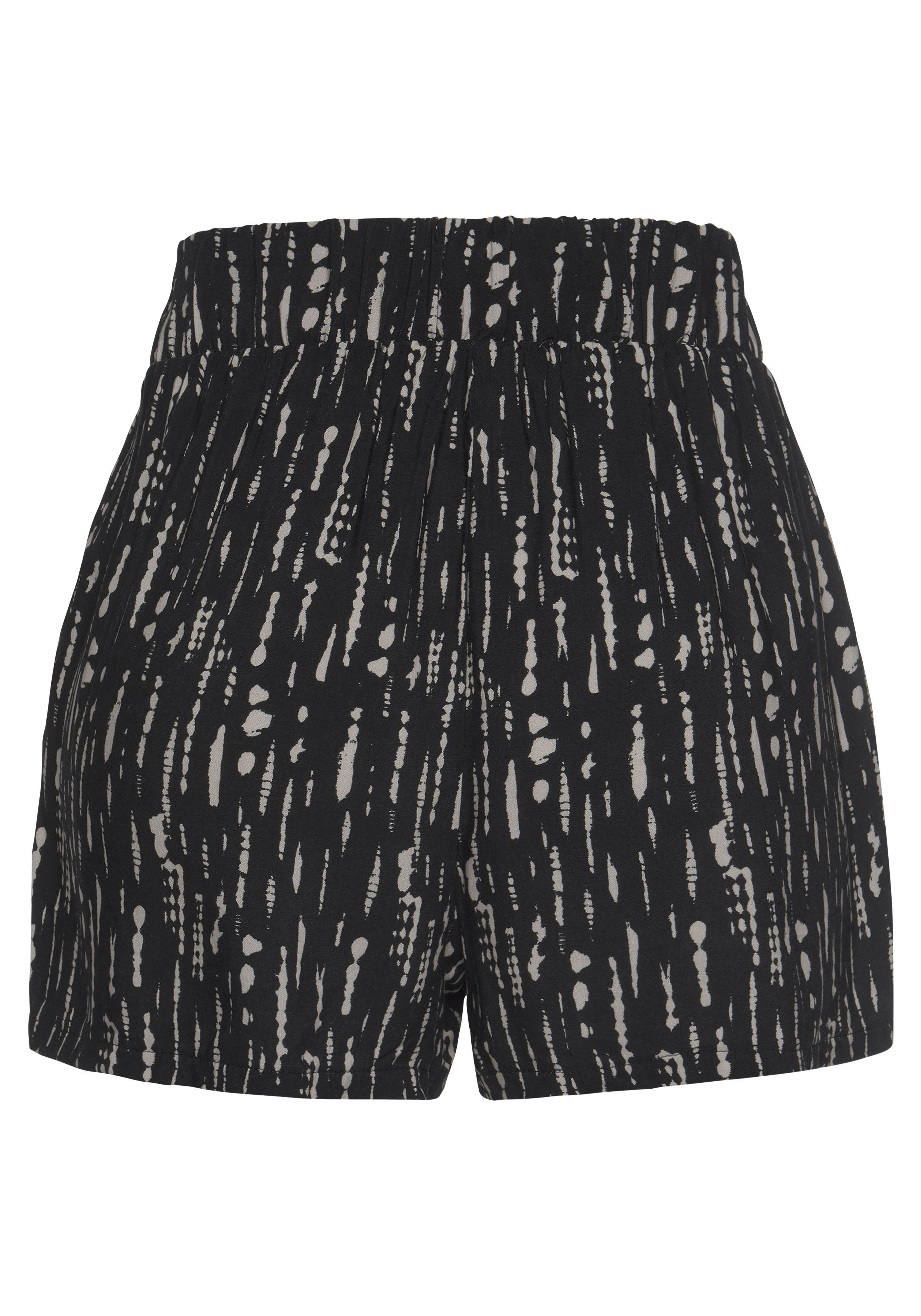 s.Oliver RED LABEL Beachwear Geweven short met all-over print en strikceintuur, korte broek, losse pasvorm