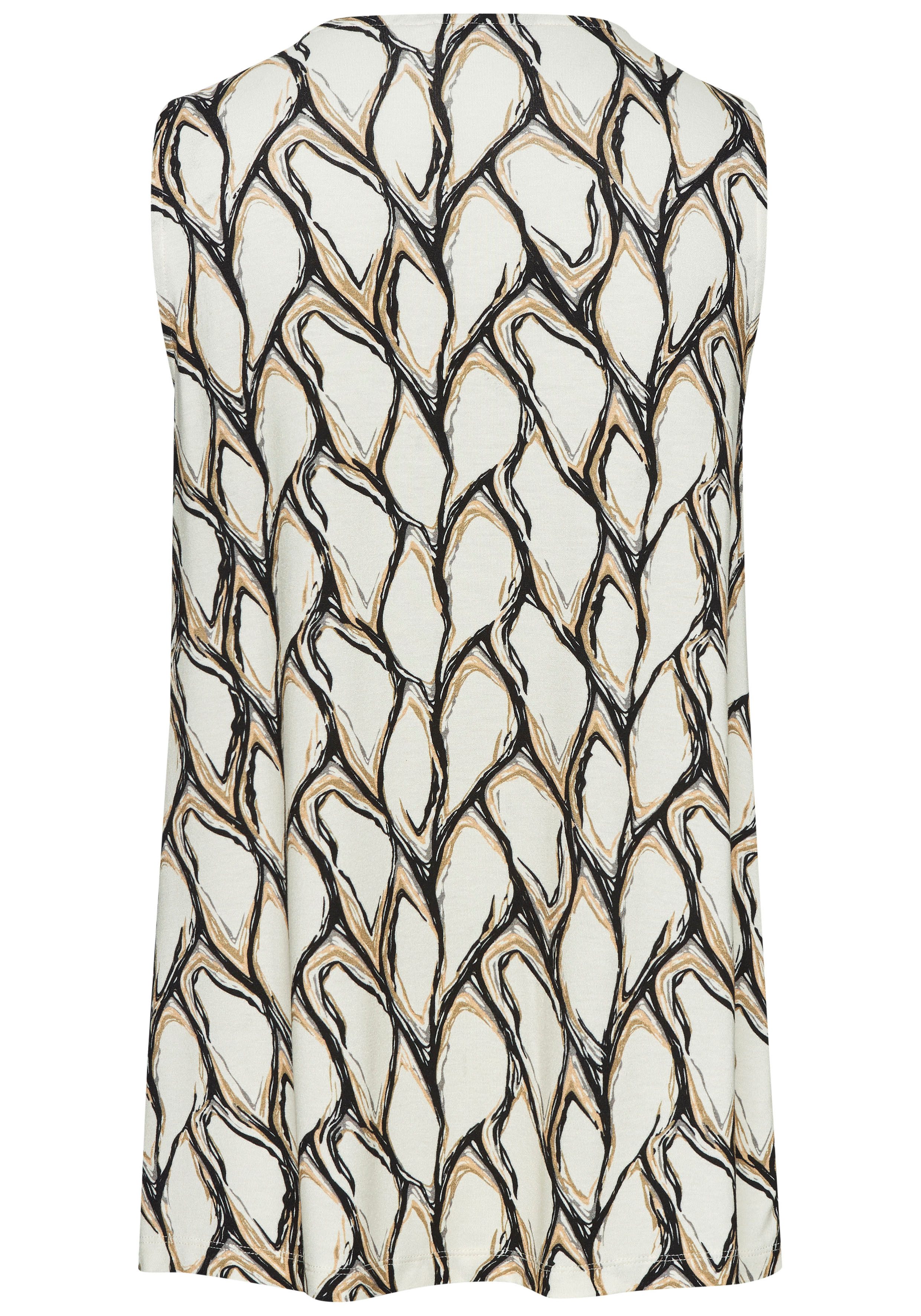 Lascana Tanktop met alloverprint en v-hals, zomers blousetop