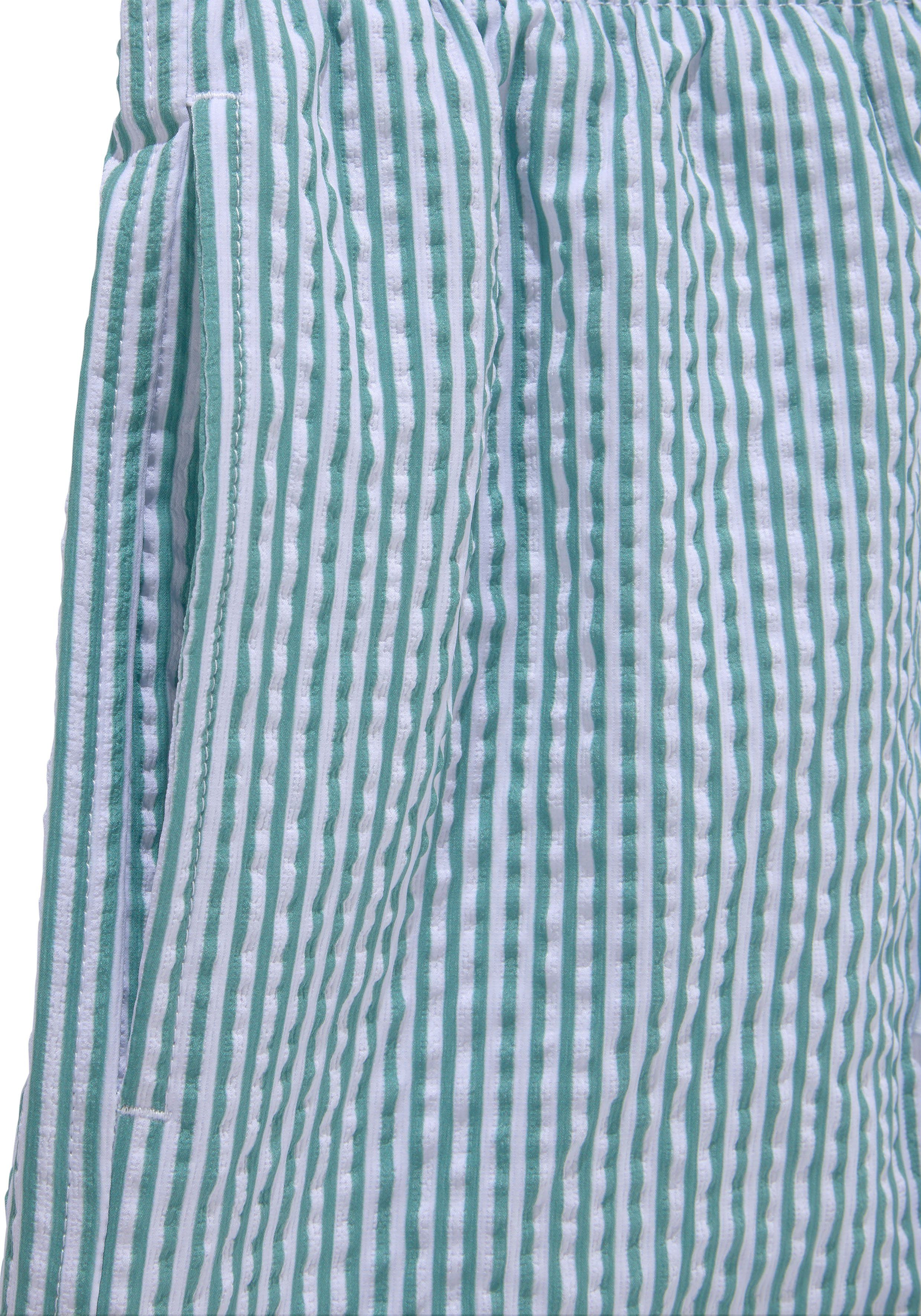Venice Beach Zwemshort met seersucker-effect heren maat XL (54/56) groen