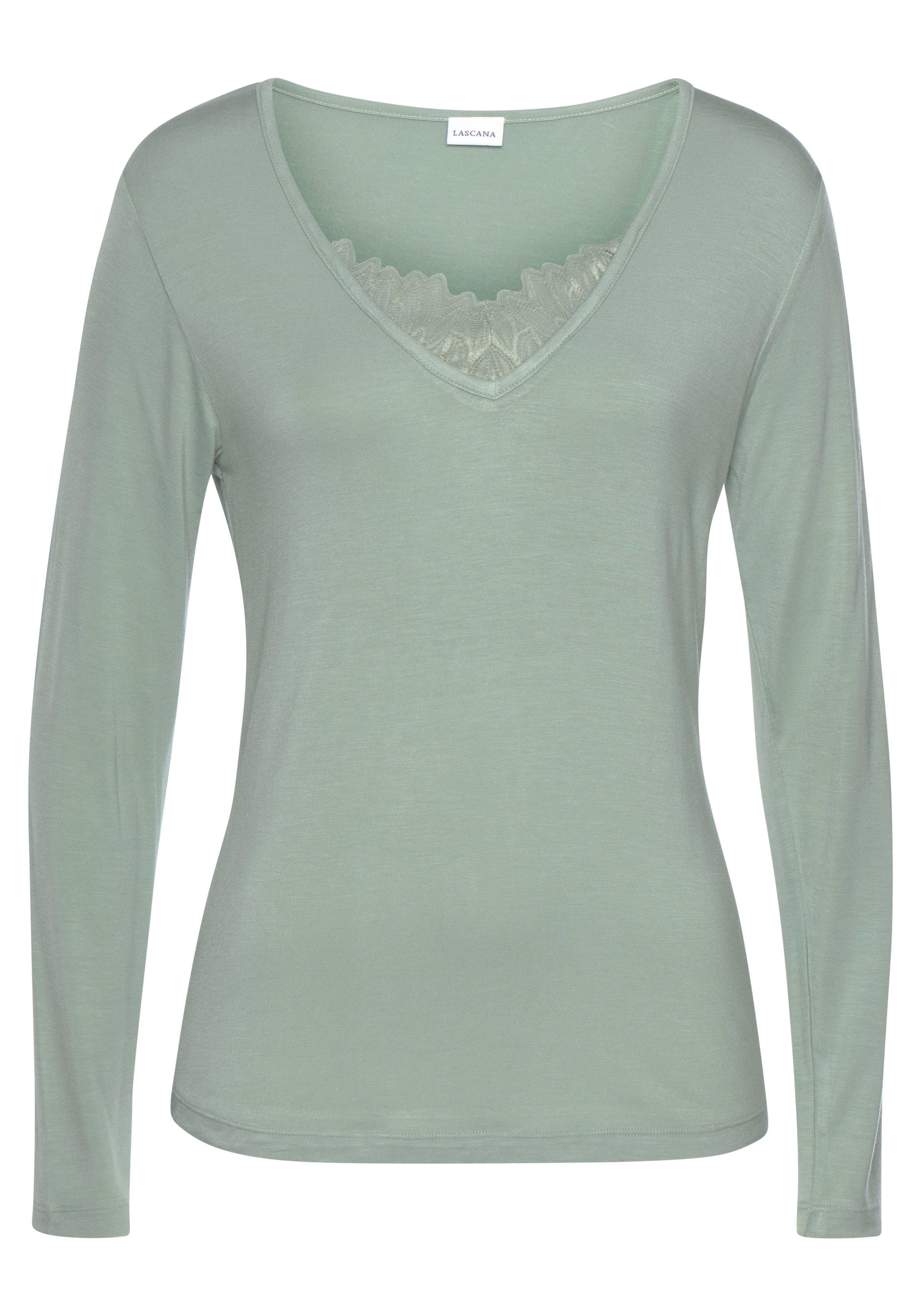 Lascana Pyjama top met kanten details