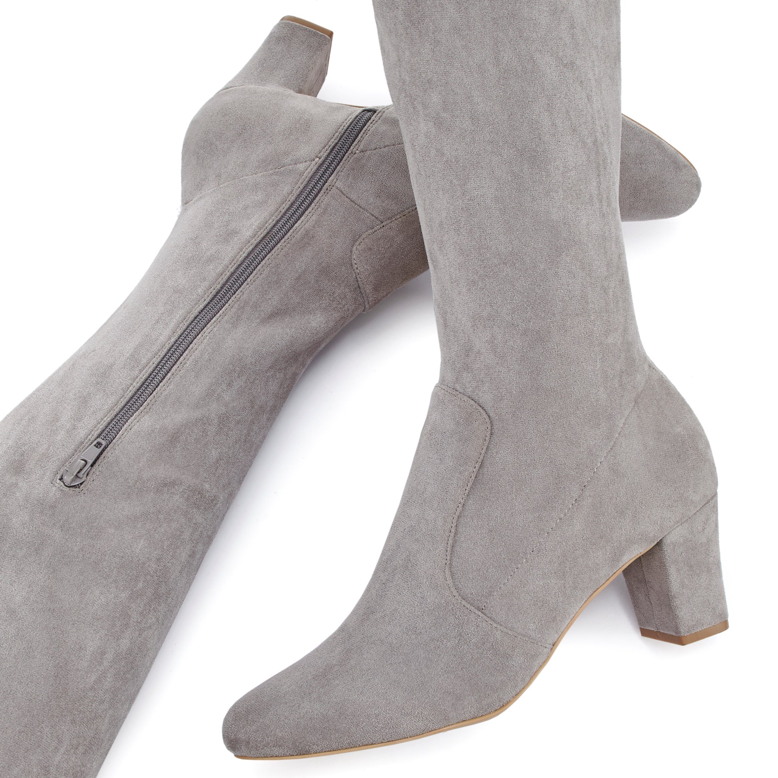 Lascana Overknee-laarzen Slouchy boots, lange schacht laarzen, instap laars, zacht stretchmateriaal