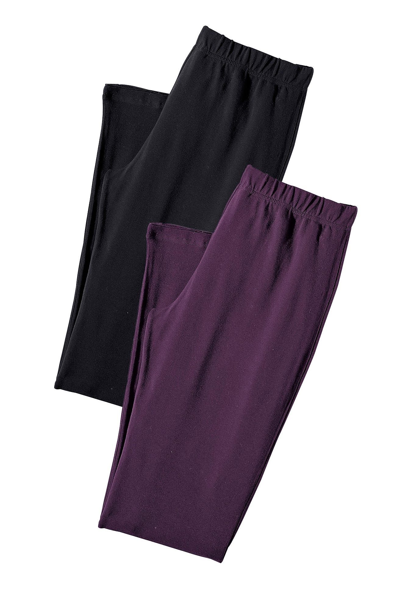 vivance active Legging met rubberen tailleband, loungewear (2-delig, Set van 2)