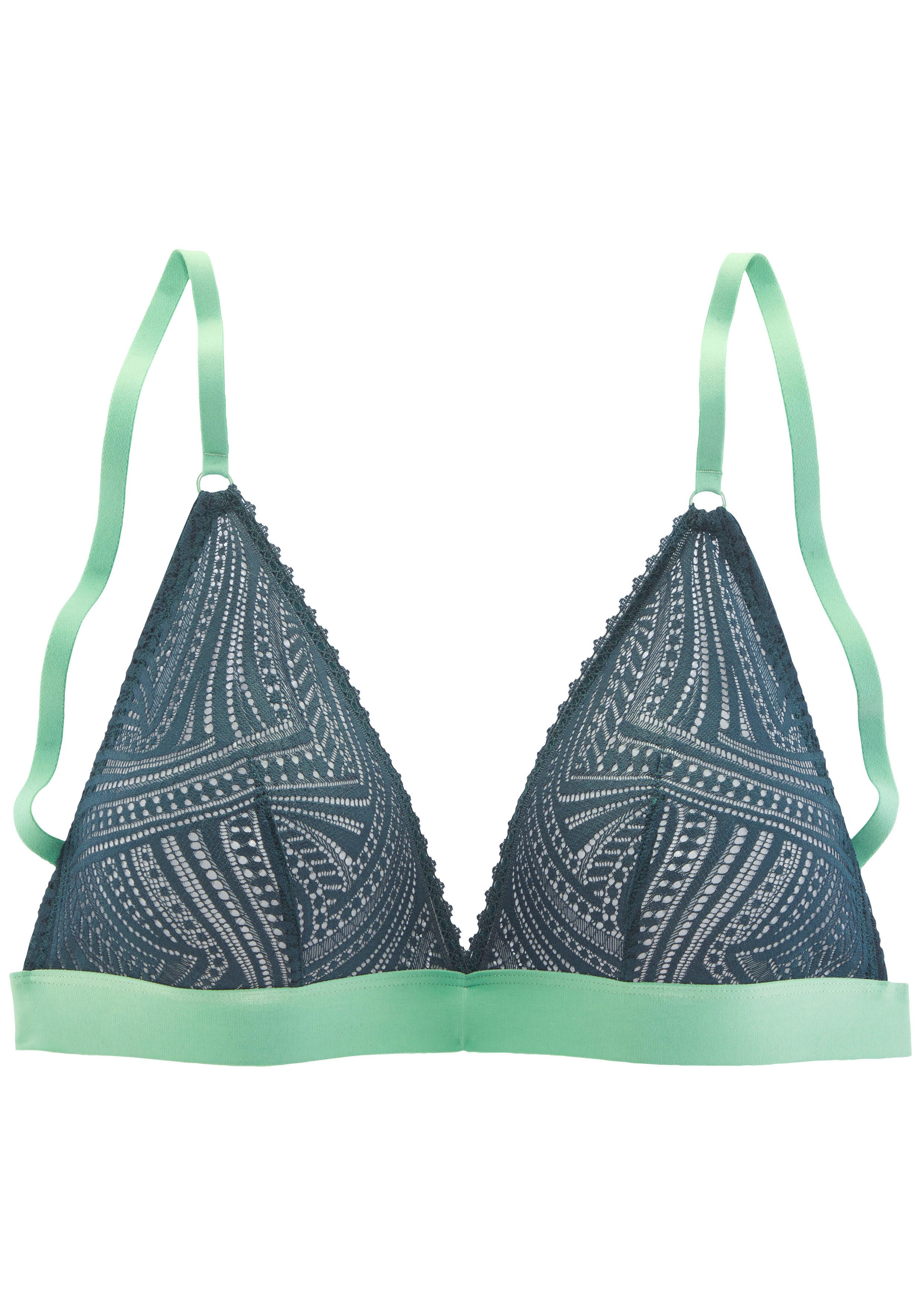 s.Oliver RED LABEL Beachwear Bralette-bh Clemence zonder beugels van grafisch kant in transparante look, lingerie