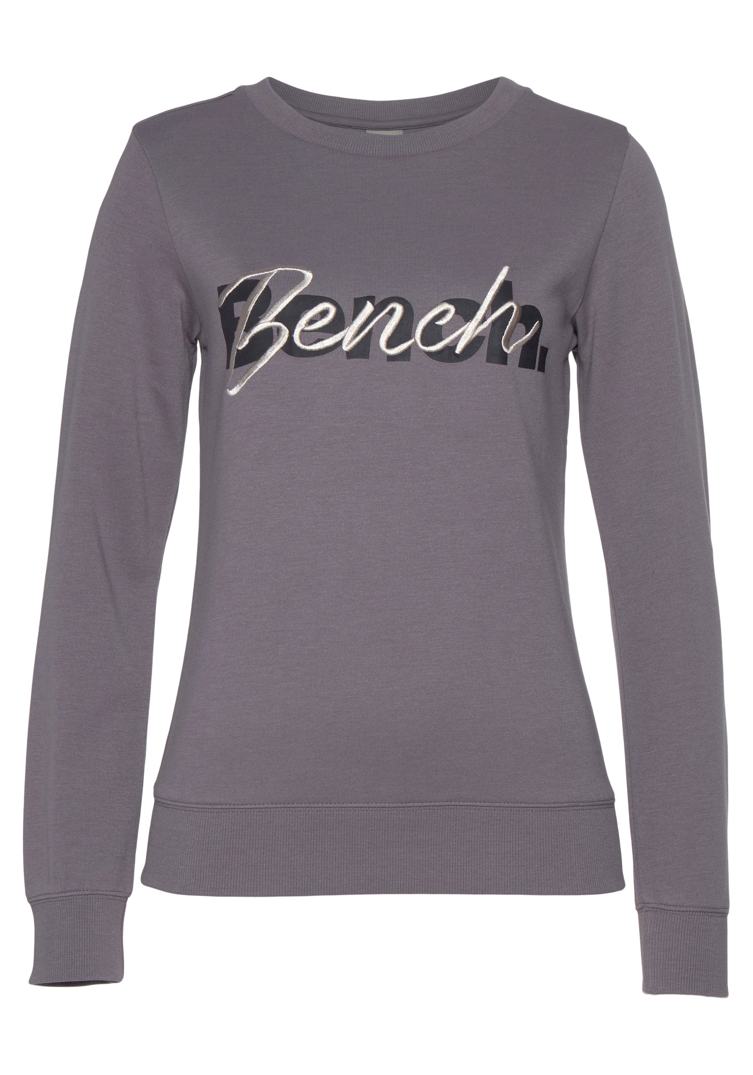 Bench. Loungewear Sweatshirt met logoprint en borduurwerk, loungepak tops & hoodies maat 48/50 paars