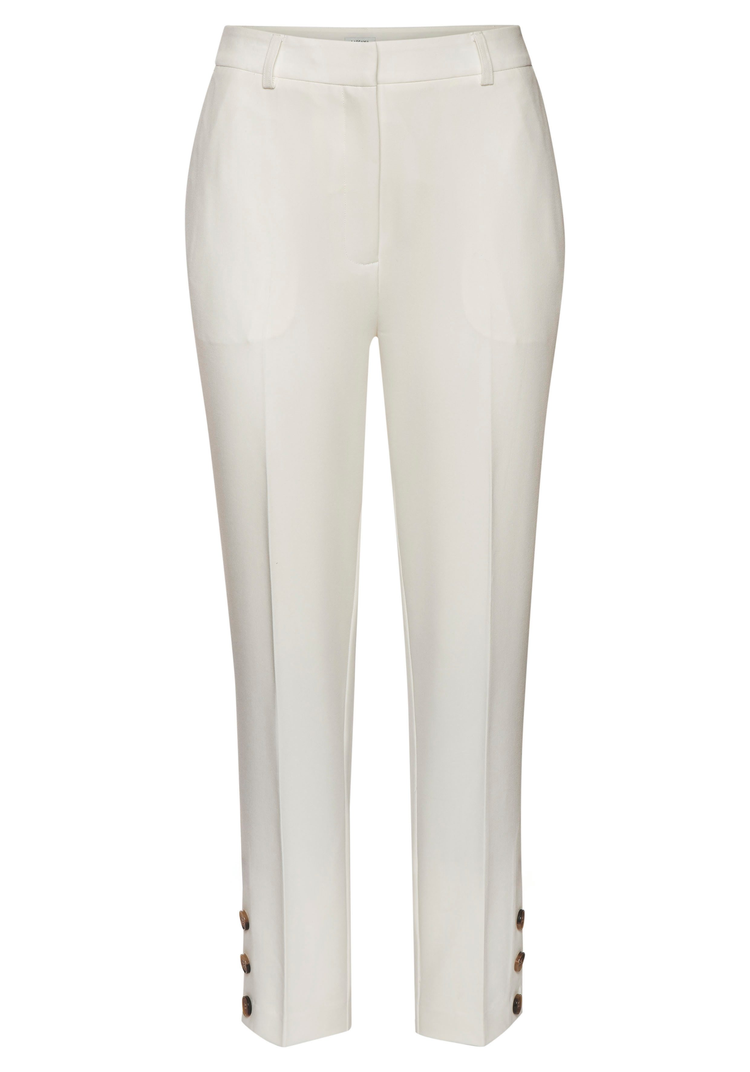 Lascana Pantalon met knopen aan de broekzoom, figuurvormend, pantalon, business-look