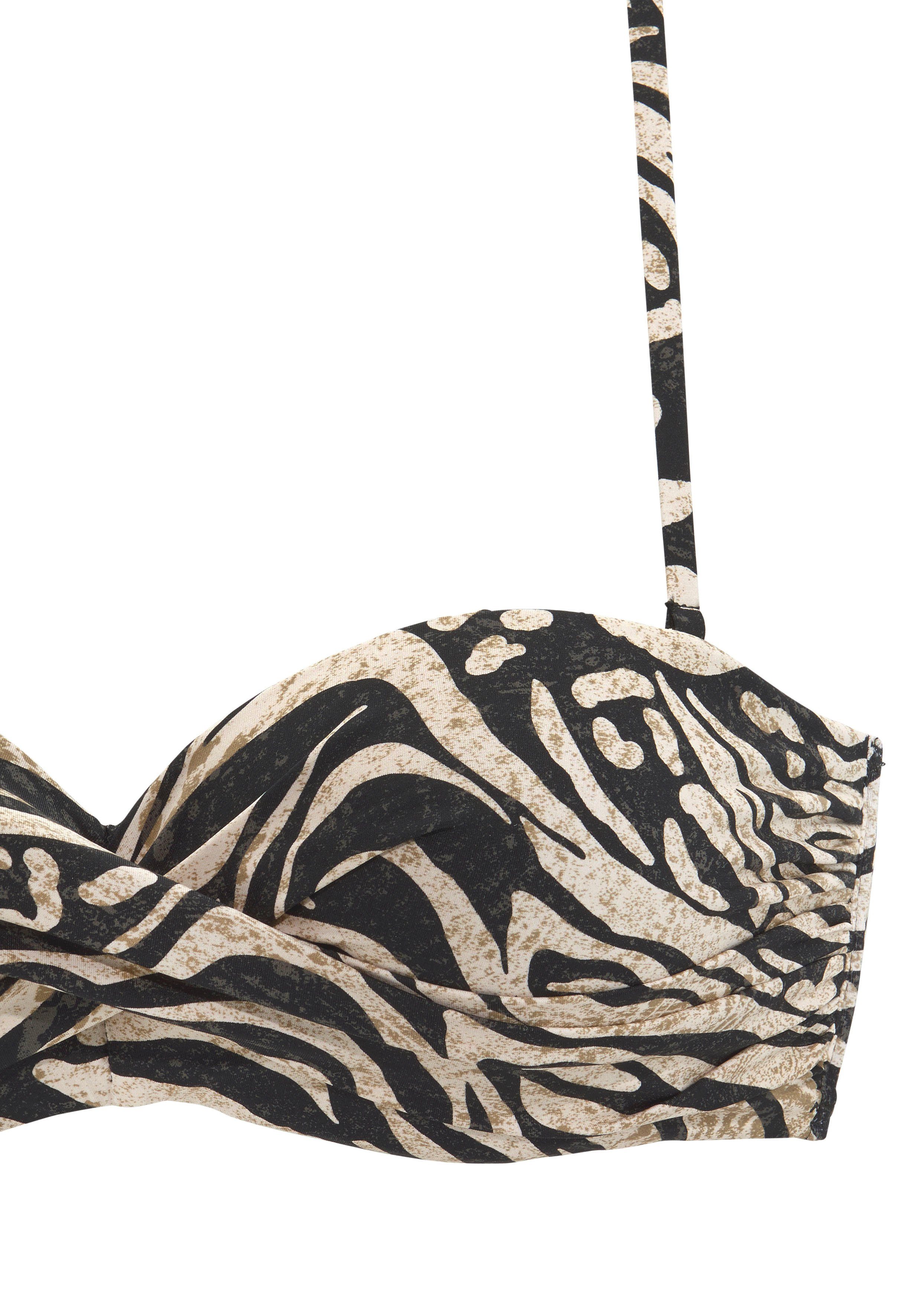 Bruno Banani Beugelbikini in bandeaumodel in trendy animal-print