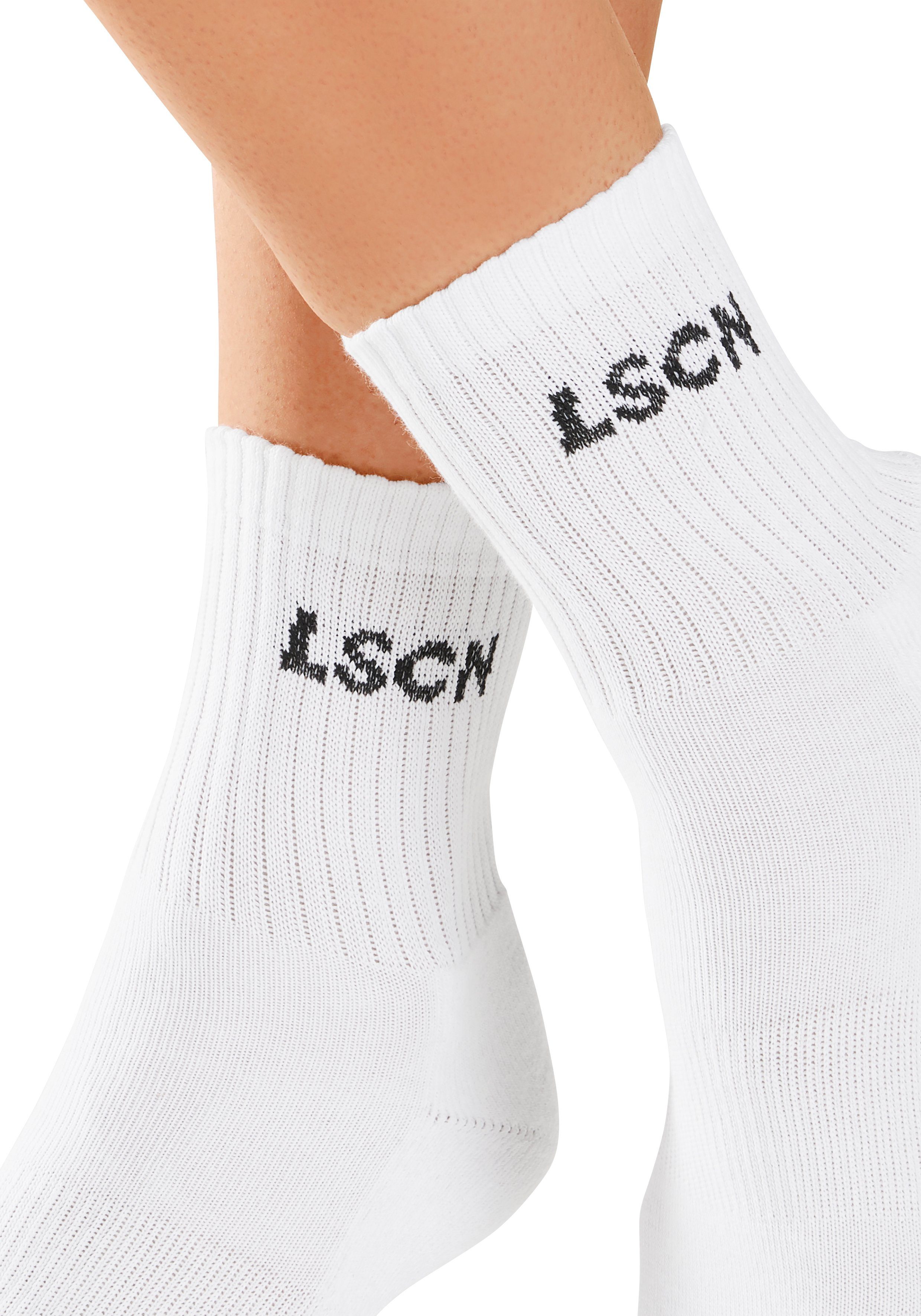 LSCN by LASCANA Tennissokken met badstof, halve voet (set, 2 paar)