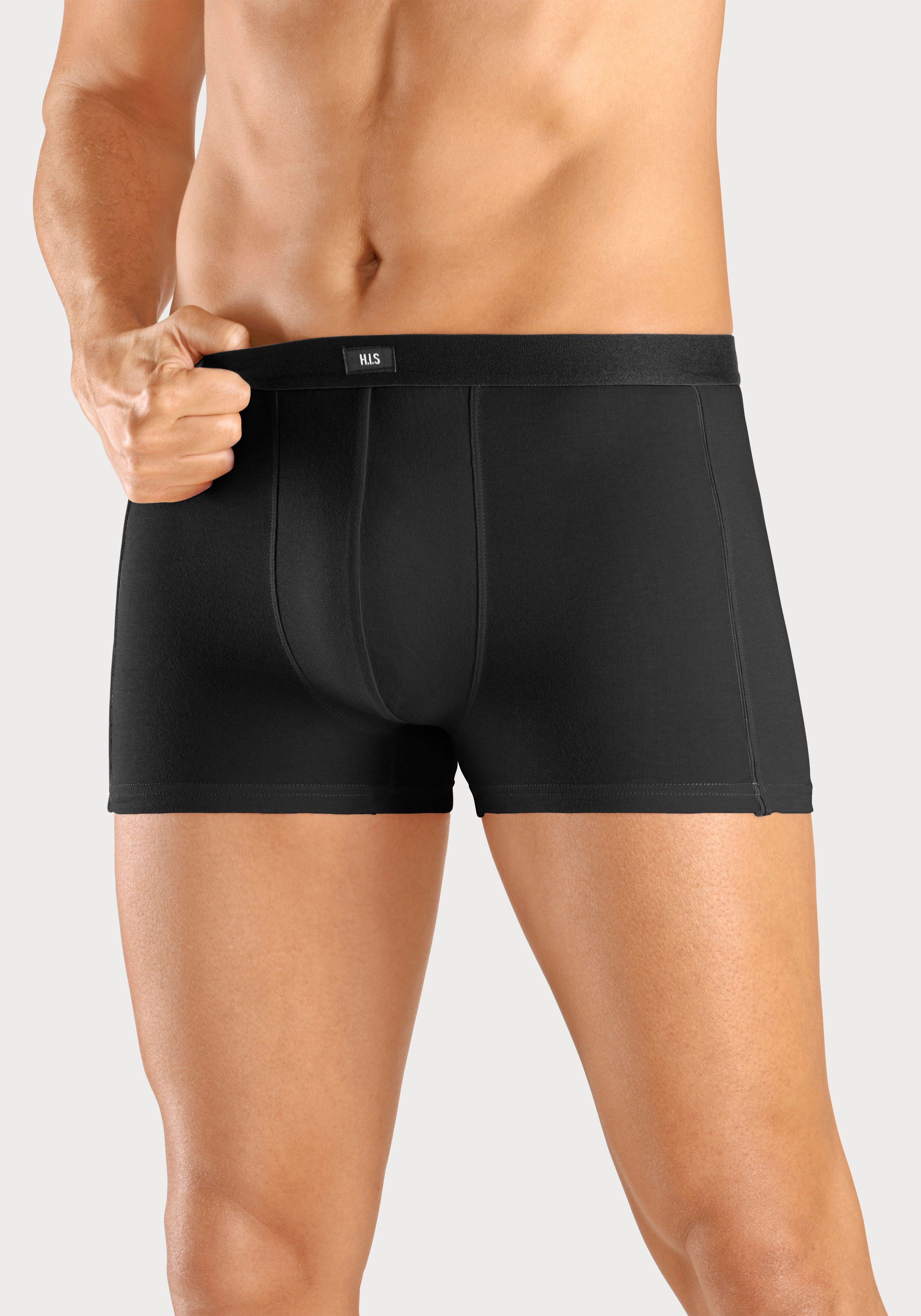 H.I.S Boxershort voor heren met smalle piping aan beide kanten opzij (set, 3 stuks) heren maat 8 blauw