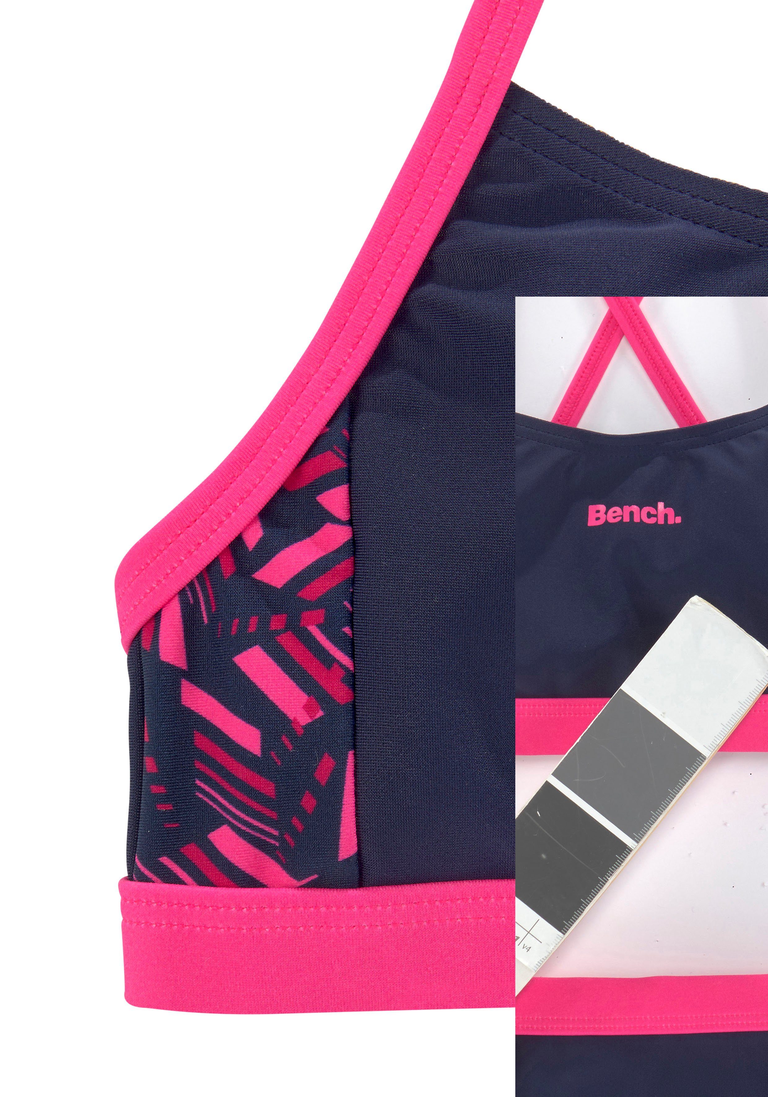 Bench. Bustierbikini met geometrische gedessineerde inzetten bikini's maat 122/128 roze