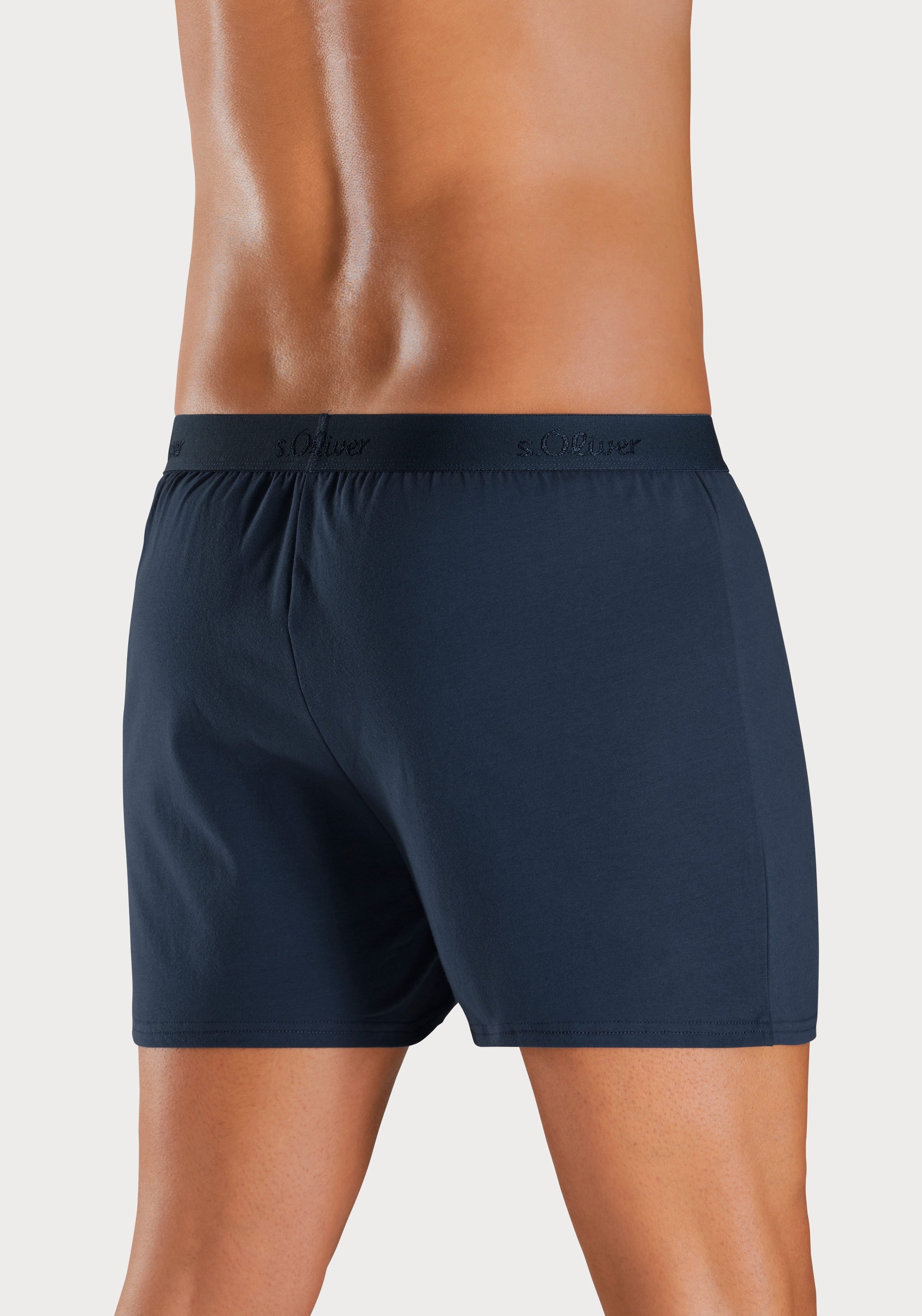 s.Oliver RED LABEL Beachwear Wijde boxershort unikleur en gedessineerd (set, 2 stuks)