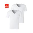 schiesser shirt met v-hals in klassieke vorm (set van 2) wit