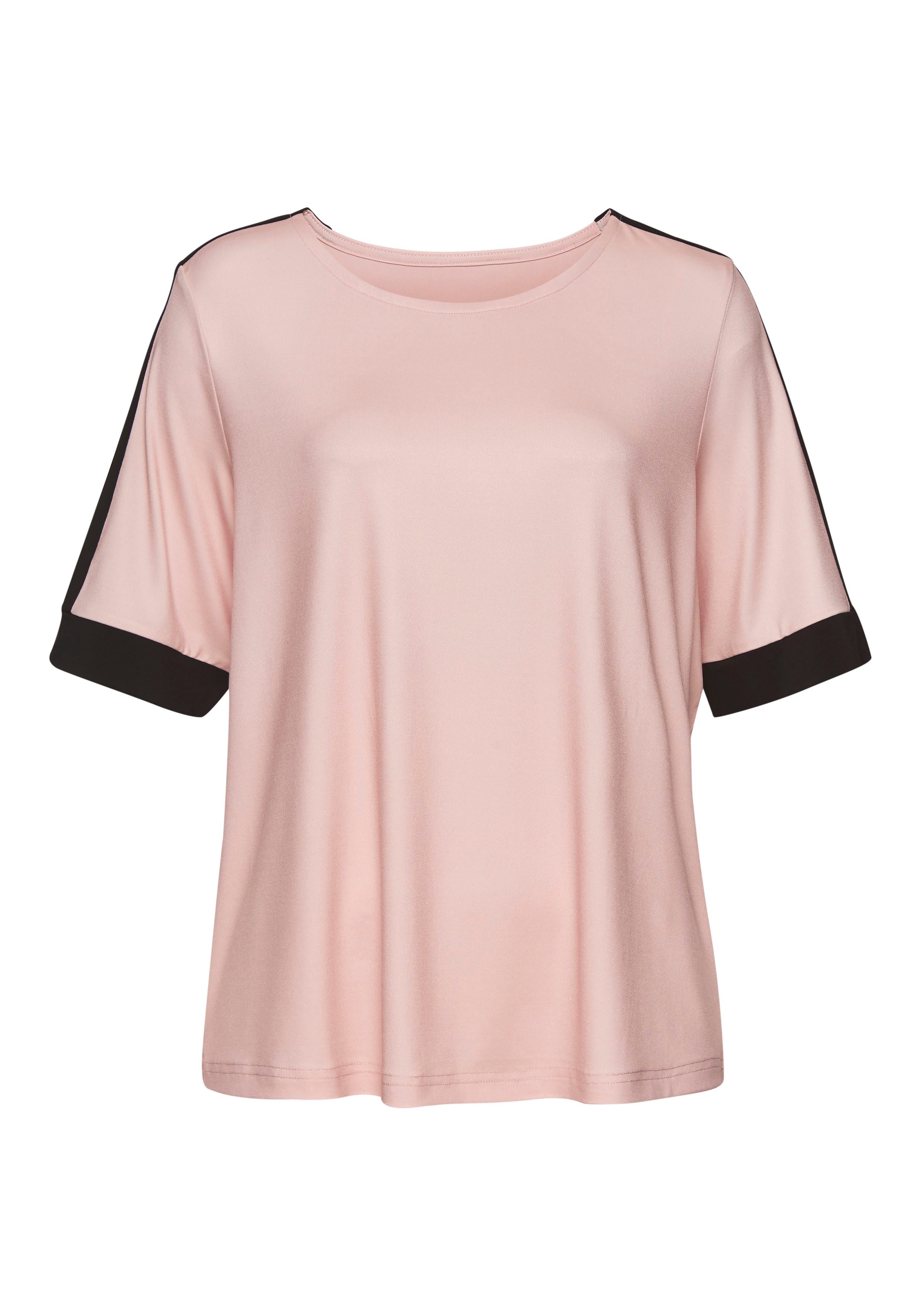 Vivance Shirt met korte mouwen met sportieve contraststrepen