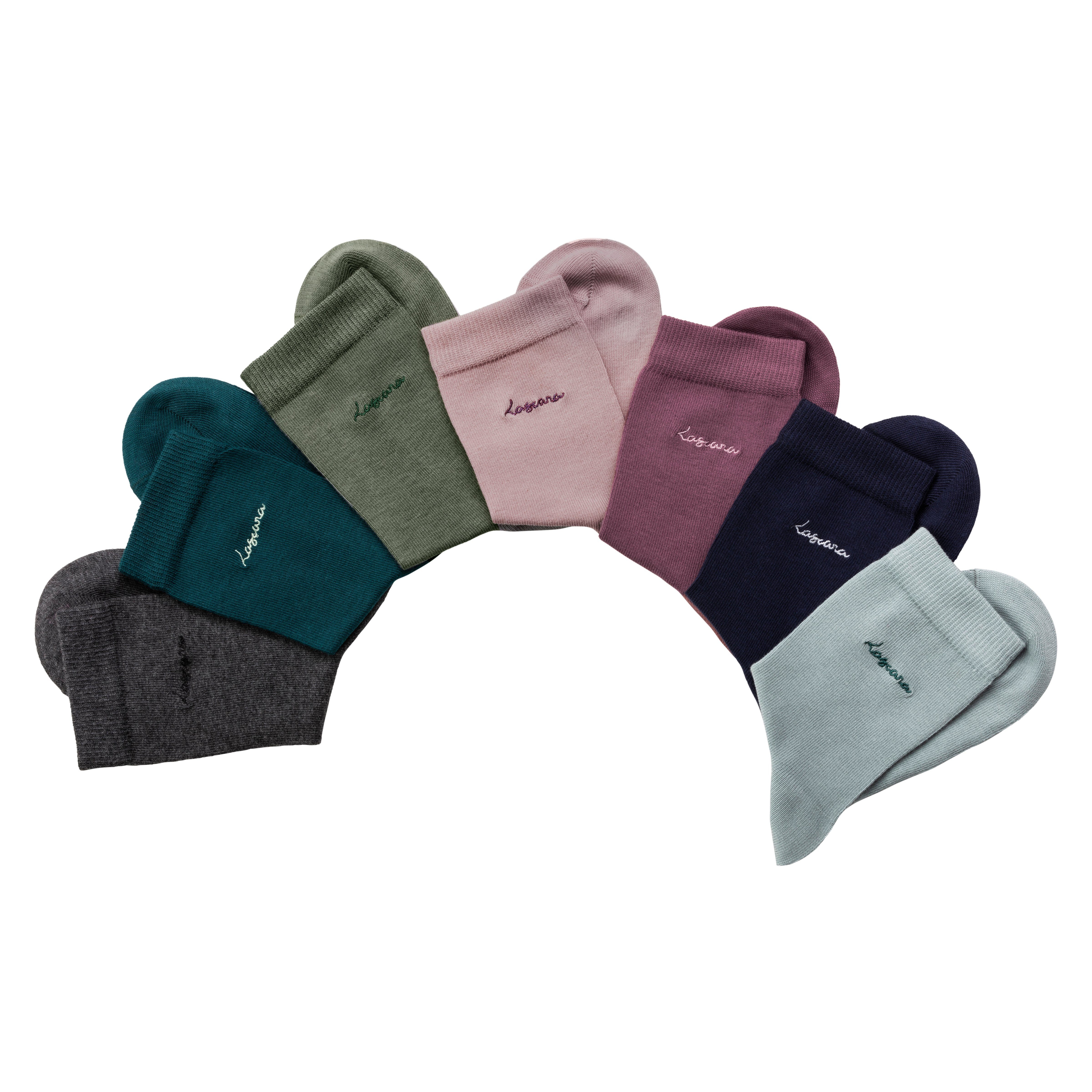 Lascana Basic sokken met hoogwaardig logoborduursel (box, 7 paar)