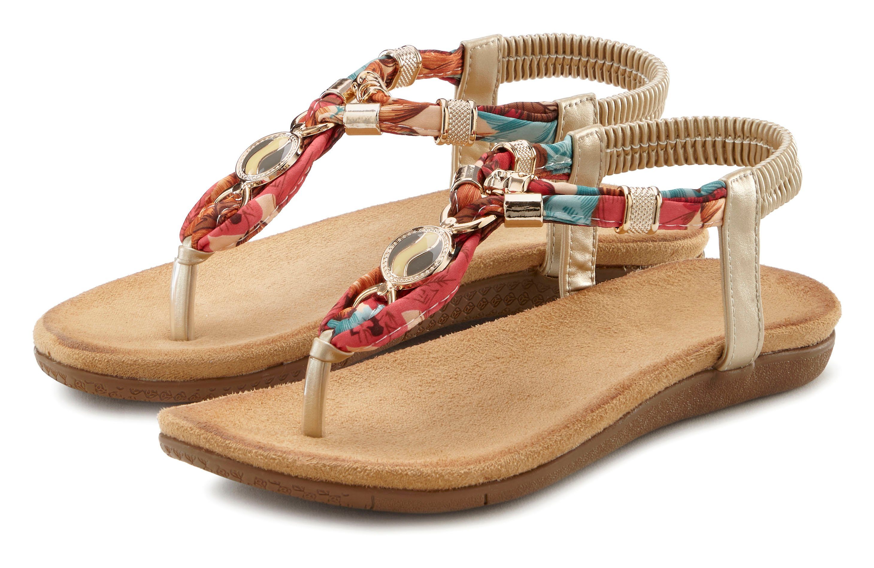 Lascana Teenslippers Sandaal met elastische banden en modieuze kleurstelling