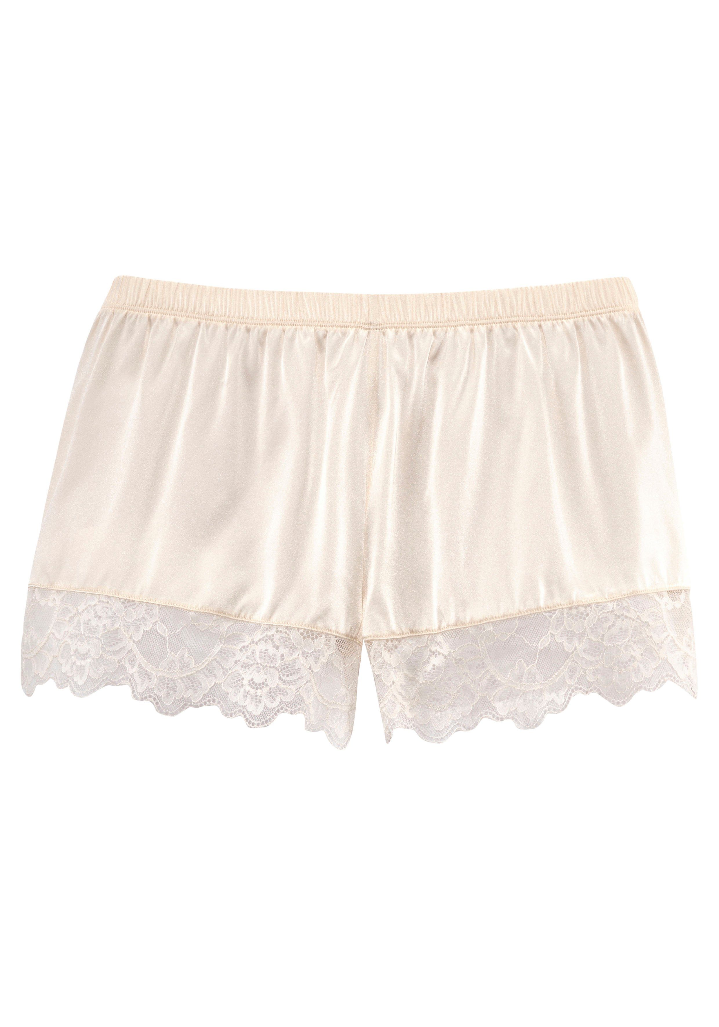 Lascana Hipster Alana in edele shorty-snit met hoog zijdepercentage hipsters maat 40 beige